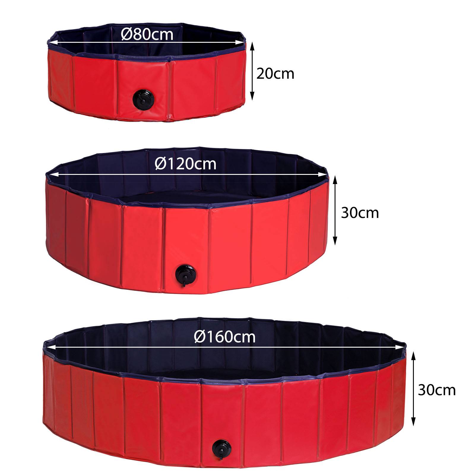 lionto Pool für Enten, Gänse & Hühner, stabil & leicht zu reinigen, Abflussventil & Anti-Rutsch-Boden, kratzfestes PVC, 160 cm Ø