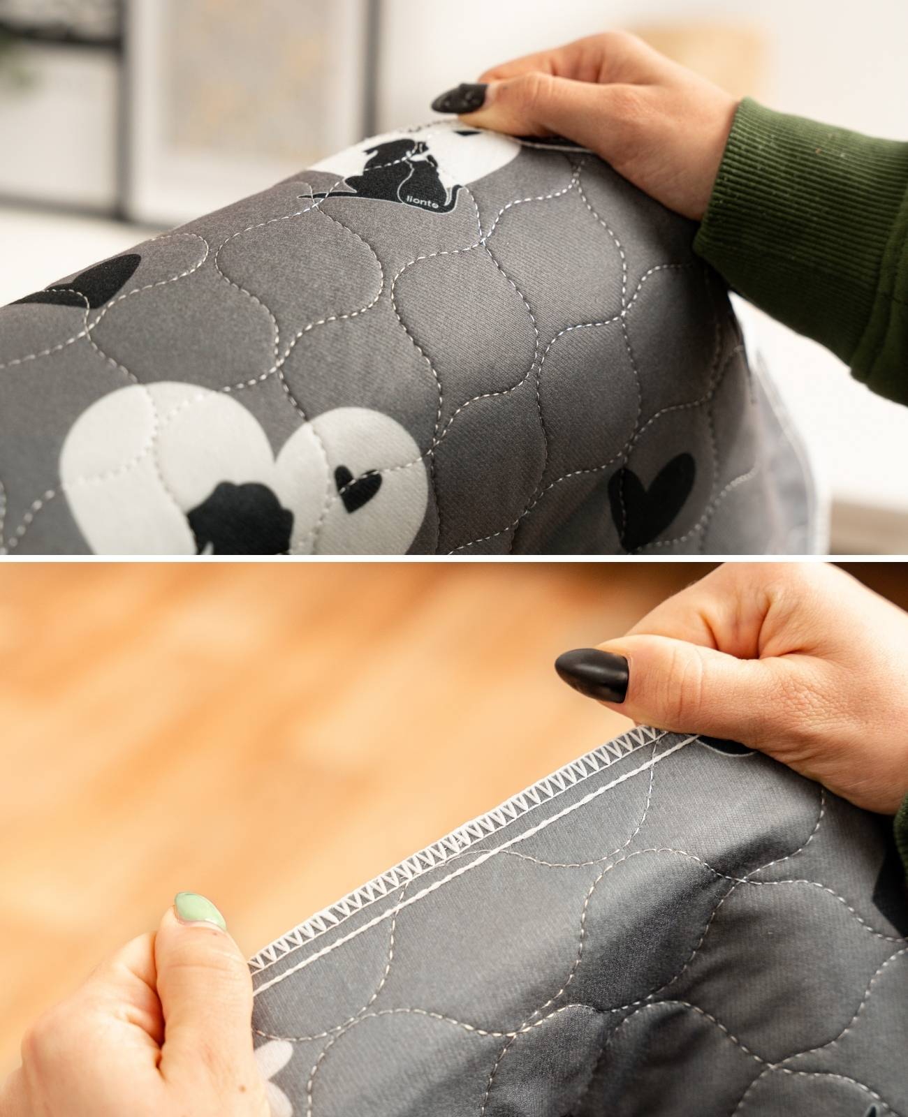 lionto Welpenunterlagen, waschbare, wiederverwendbare Trainingspads mit 4-lagigem Saugkern & rutschfester Unterseite, 91x86 cm, 2-er Set