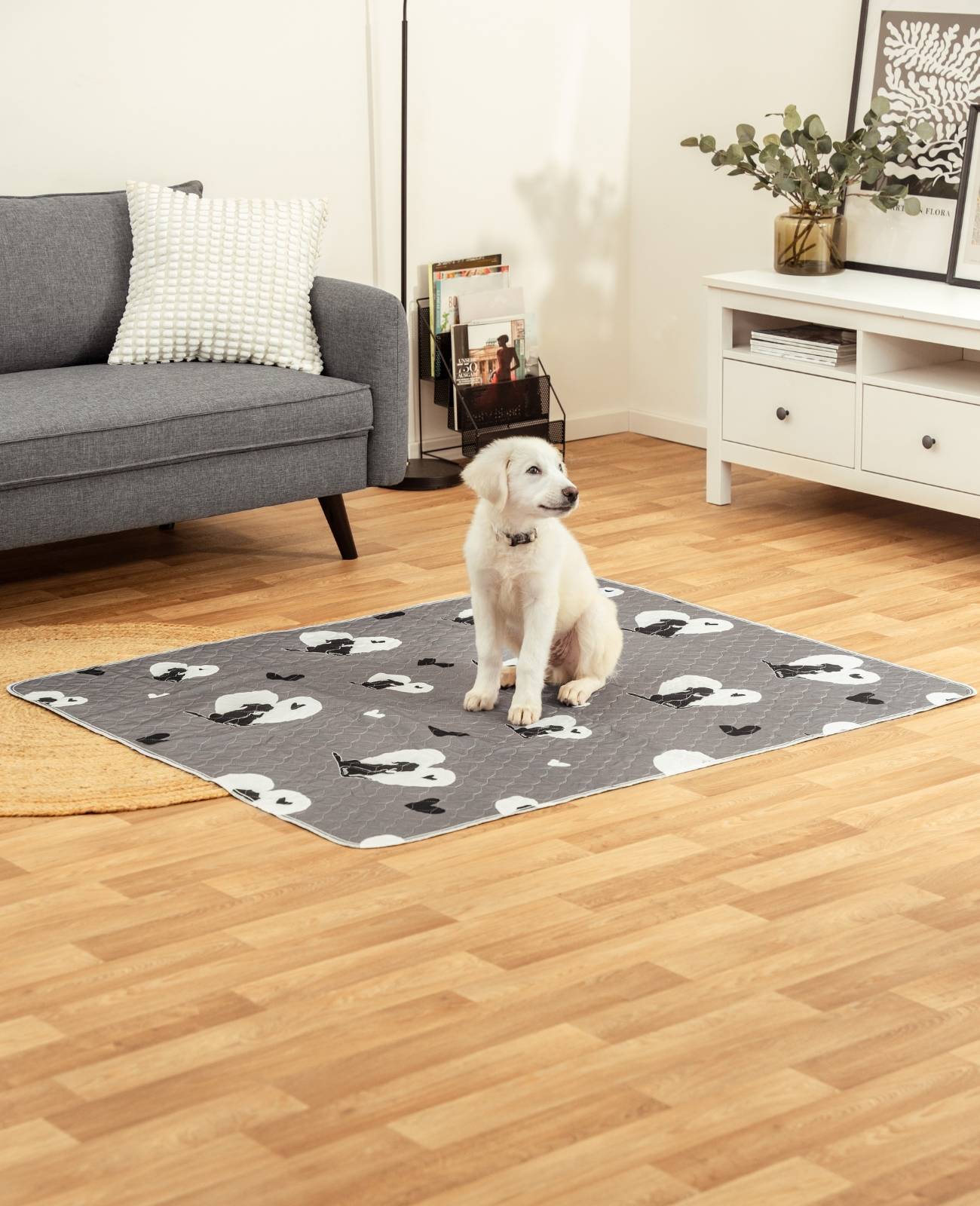 lionto Welpenunterlagen, waschbare, wiederverwendbare Trainingspads mit 4-lagigem Saugkern & rutschfester Unterseite, 152x122 cm, 2-er Set