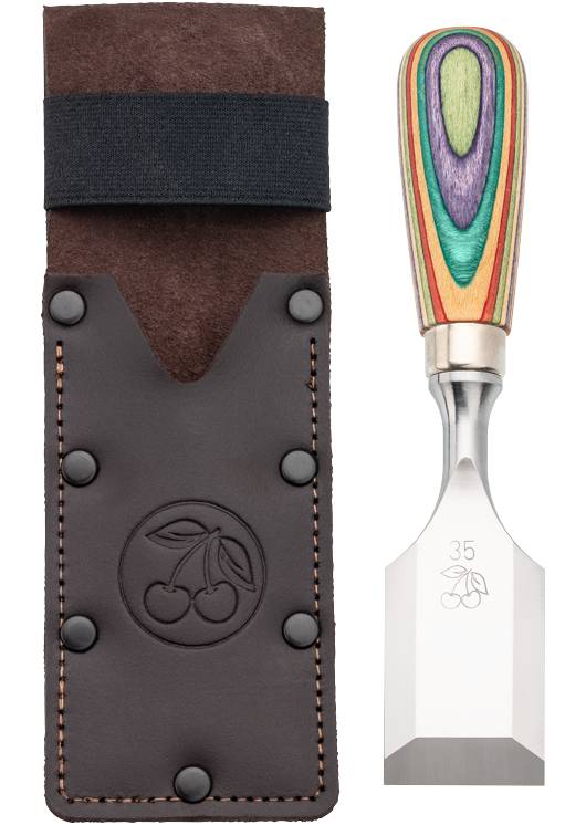 KIRSCHEN W.I.N.A.C. Kurzbeitel in Lederholster 35 mm mit Skateboardheft 1155000