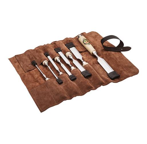 KIRSCHEN Stechbeitelsatz in Ledertasche 12-tlg. 2-4-6-10-12-16-20-24-26-30-40-50 mm 1191002