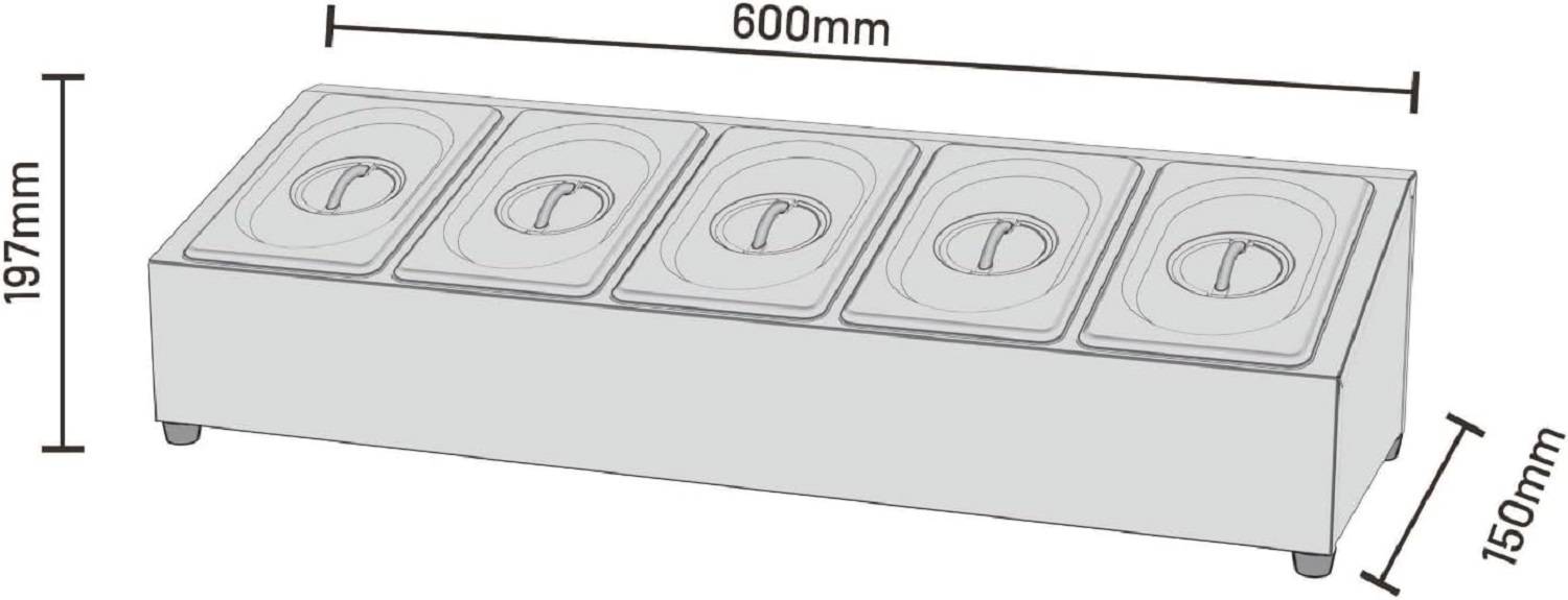COZZE Pizza Topping Station Edelstahl Zutatenbehälter mit Deckel