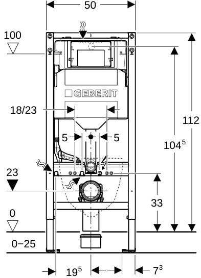 Geberit Duofix Element für Wand-WC, 112 cm, mit Sigma UP-Spülkasten 12 cm