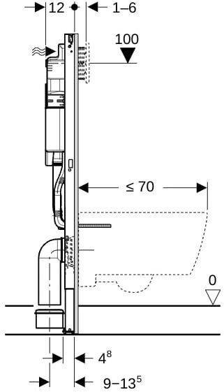 Geberit Duofix Element für Wand-WC, 112 cm, mit Sigma UP-Spülkasten 12 cm