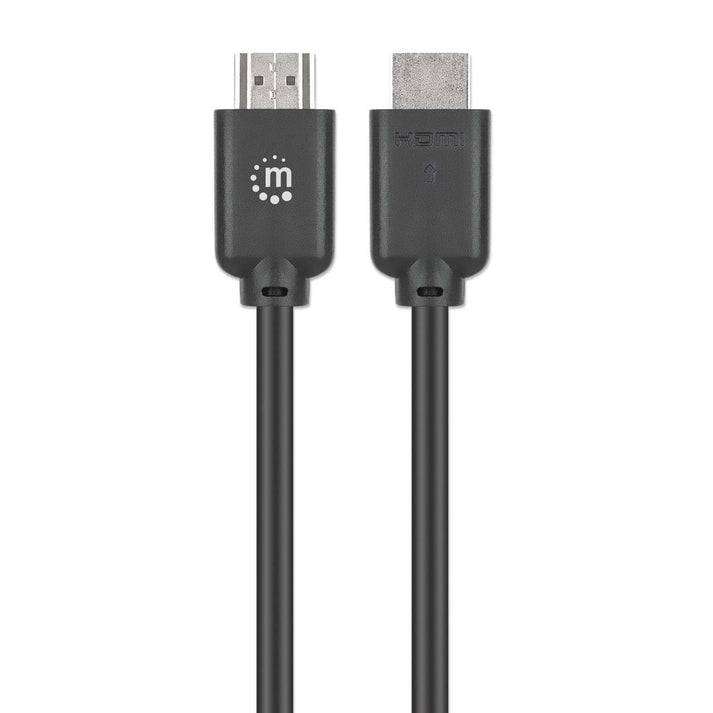 Manhattan Hohe Geschwindigkeit - HDMI-Kabel mit Ethernet - HDMI männlich zu HDMI männlich - 1 m - Doppelisolierung - Schwarz - geformt, Unterstützu