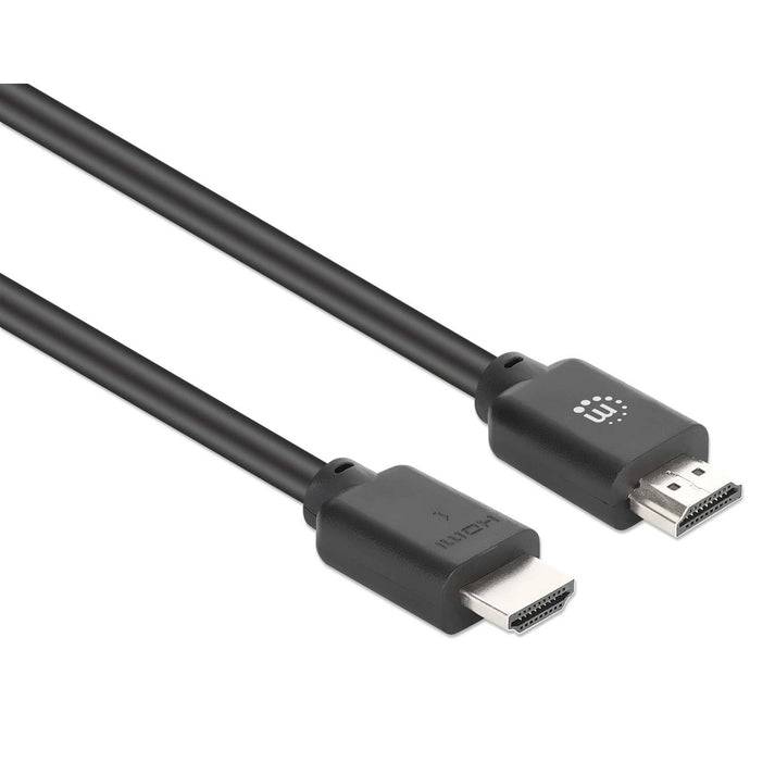 Manhattan Hohe Geschwindigkeit - HDMI-Kabel mit Ethernet - HDMI männlich zu HDMI männlich - 1 m - Doppelisolierung - Schwarz - geformt, Unterstützu
