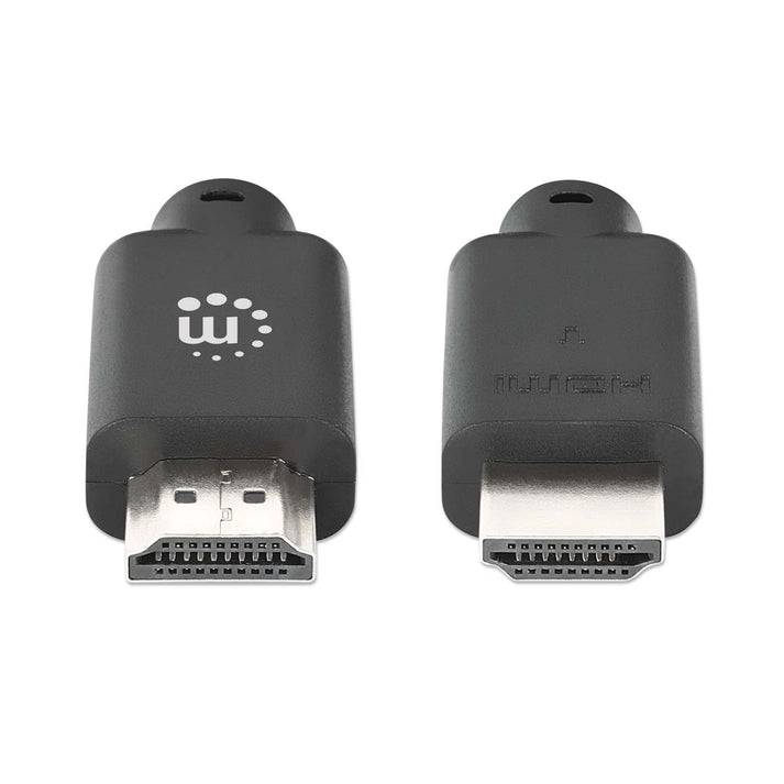 Manhattan Hohe Geschwindigkeit - HDMI-Kabel mit Ethernet - HDMI männlich zu HDMI männlich - 1 m - Doppelisolierung - Schwarz - geformt, Unterstützu