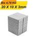 3 Stück Neodym Magnet 20mm x 10mm x 3mm Supermagnete hohe Haftkraft Quadermagnete 3 Stück Neodym Magnet 20mm x 10mm x 3mm Supermagnete hohe Haftkraft Quadermagnete