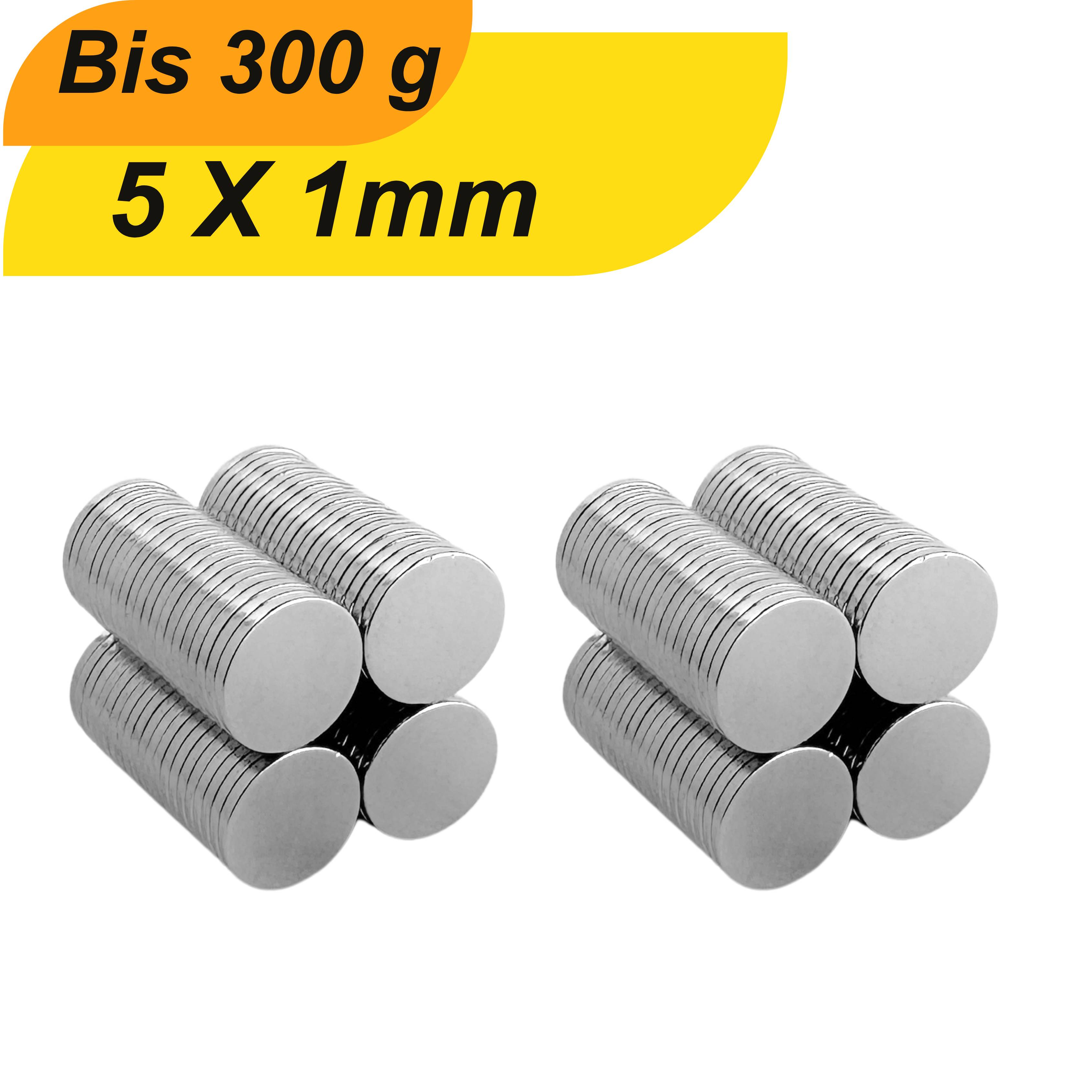 20 Stück Neodym Magnet 5mm x 1mm Supermagnete hohe Haftkraft Scheibenmagnet