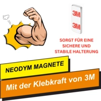 50 Stück 3M Selbstklebender Neodym-Magnet 30x10x1 mm – Superstarker Quadermagnet N42 50 Stück 3M Selbstklebender Neodym-Magnet 30x10x1 mm – Superstarker Quadermagnet N42