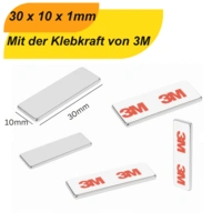 50 Stück 3M Selbstklebender Neodym-Magnet 30x10x1 mm – Superstarker Quadermagnet N42 50 Stück 3M Selbstklebender Neodym-Magnet 30x10x1 mm – Superstarker Quadermagnet N42