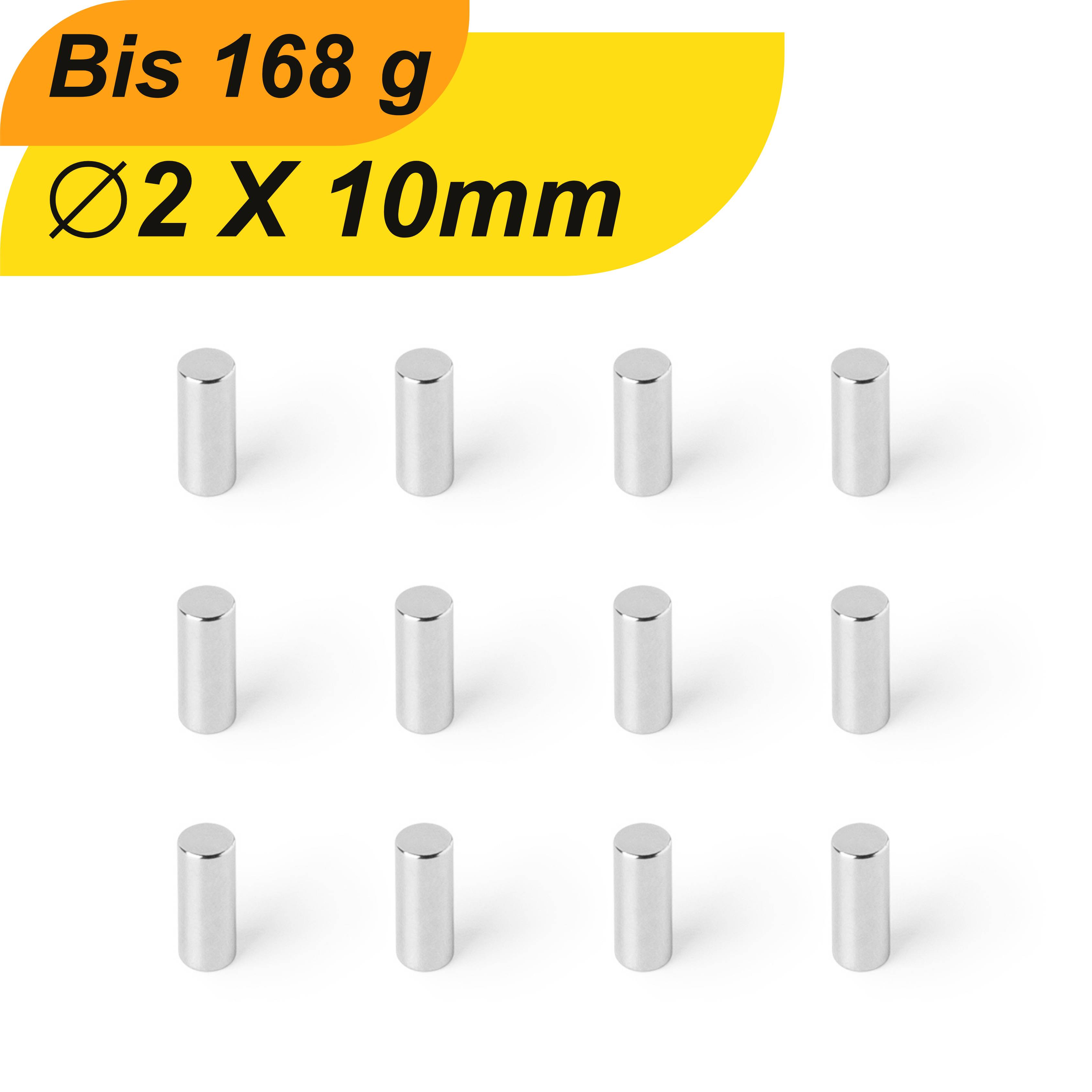 100 Stück Neodym Magnet 2mm x 10mm Supermagnete hohe Haftkraft Scheibenmagnet