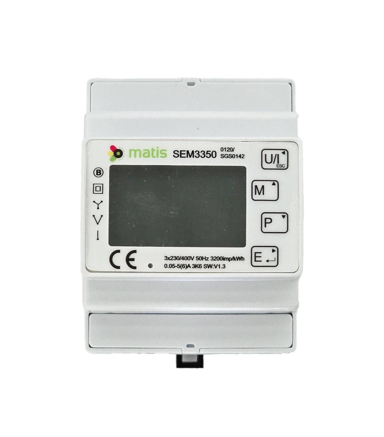 Matismart SEM3350 Dreiphasen-Smartmeter Modbus, Multi-Tarif, 72mm, präzise Messung, IP51
