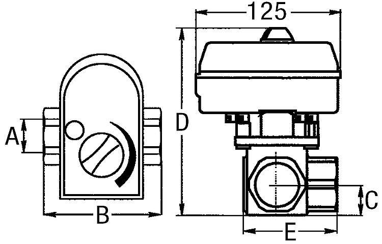 Mischventil Euromix MV-120, 3-Wege-Ausführung F-3 DN 25 (1")