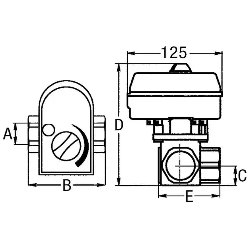 Mischventil Euromix MV-120, 3-Wege-Ausführung F-3 DN 32 (1 1/4") Mischventil Euromix MV-120, 3-Wege-Ausführung F-3 DN 32 (1 1/4")