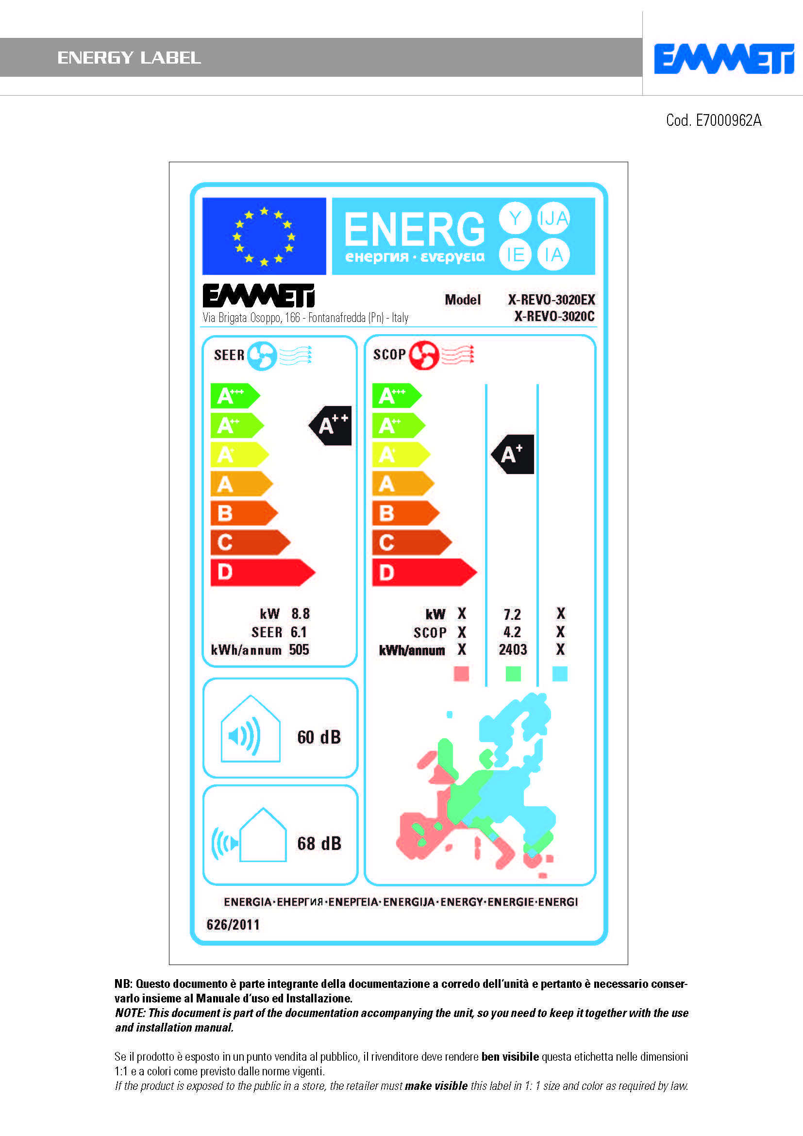 Emmeti Single Inverter Kassettengerät X-REVO 8,80 (4,00 - 9,20)