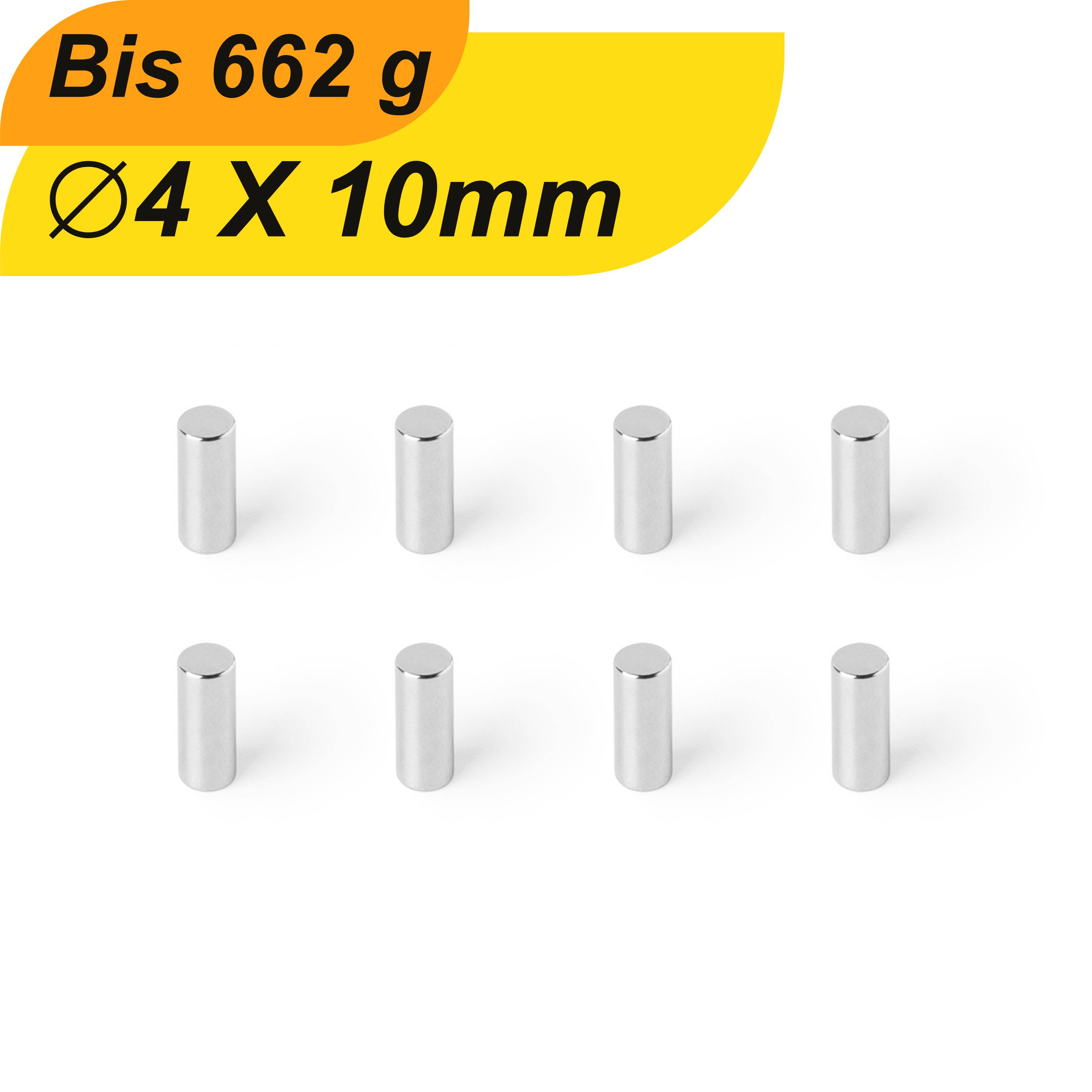 20 Stück Neodym Magnet 4mm x 10mm Supermagnete hohe Haftkraft Scheibenmagnet