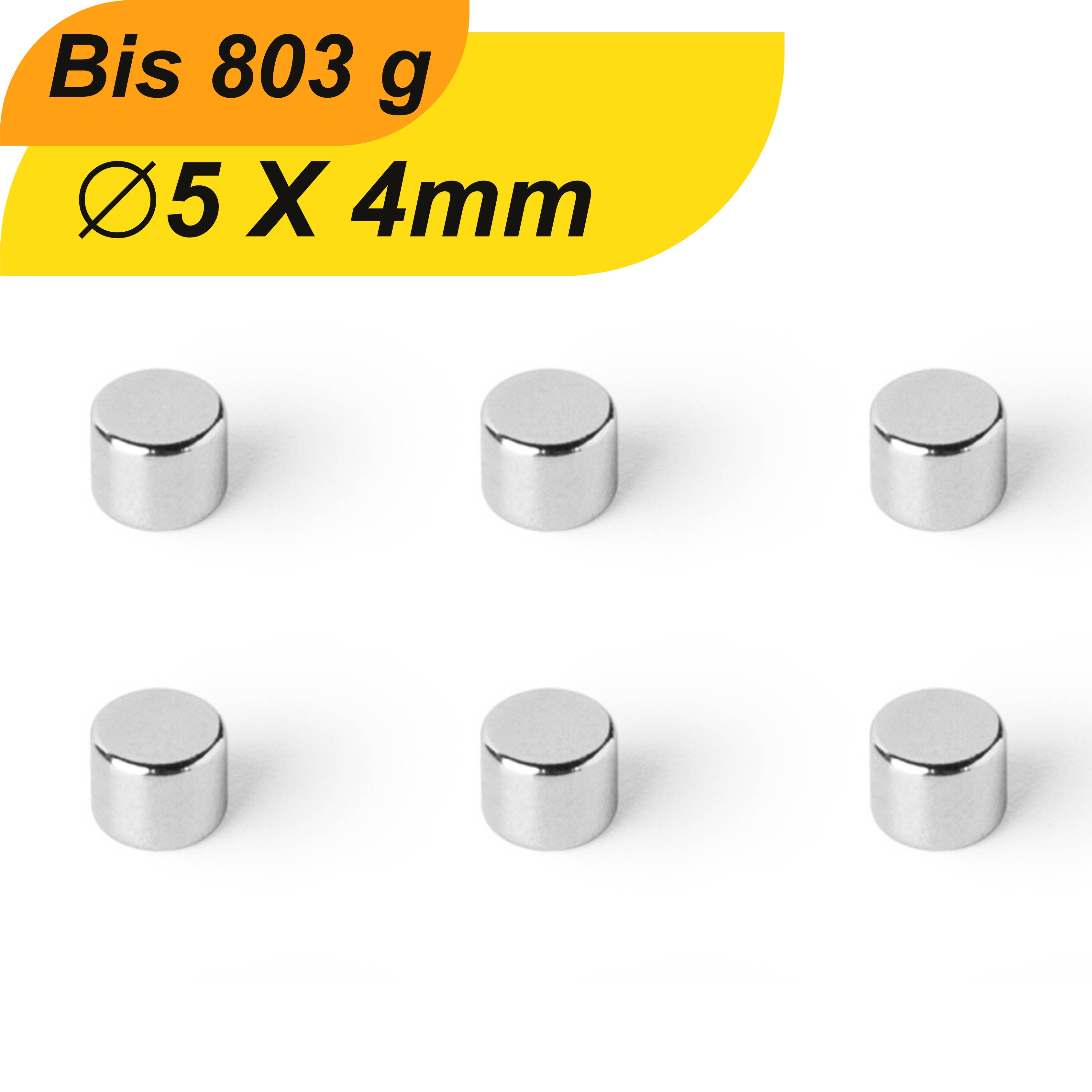 500 Stück Neodym Magnet 5mm x 4mm Supermagnete hohe Haftkraft Scheibenmagnet