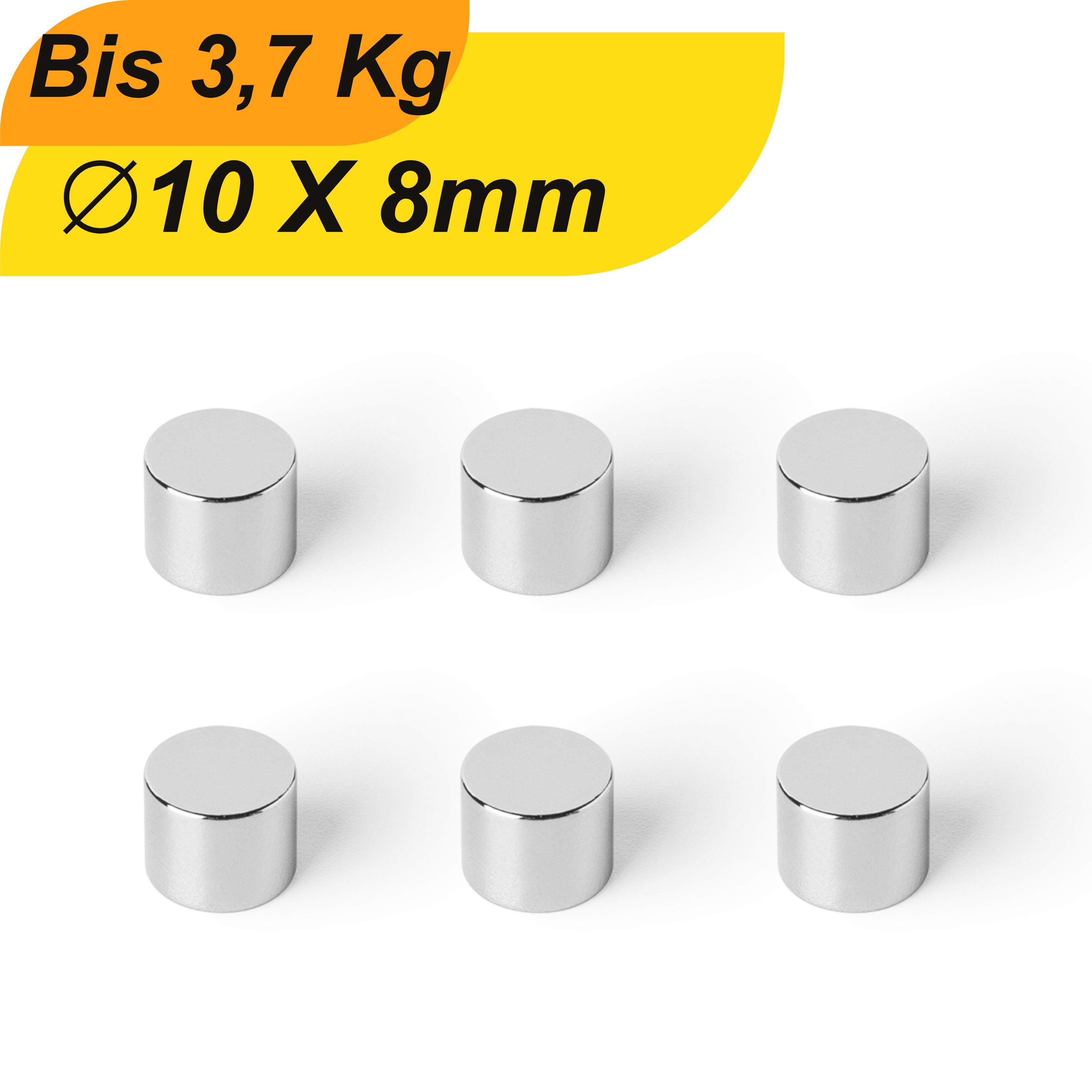 20 Stück Neodym Magnet 10mm x 8mm Supermagnete hohe Haftkraft Scheibenmagnet