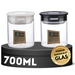 2x 700ml Vakuum Kräuter Borosilikat Glas Aufbewahrung Vorratsglas Ernte luftdicht Glasbehälter mit Deckel kompatibel mit Boveda Pack 58% Grow Ernte 2x 700ml Vakuum Kräuter Borosilikat Glas Aufbewahrung Vorratsglas Ernte luftdicht Glasbehälter mit Deckel kompatibel mit Boveda Pack 58% Grow Ernte