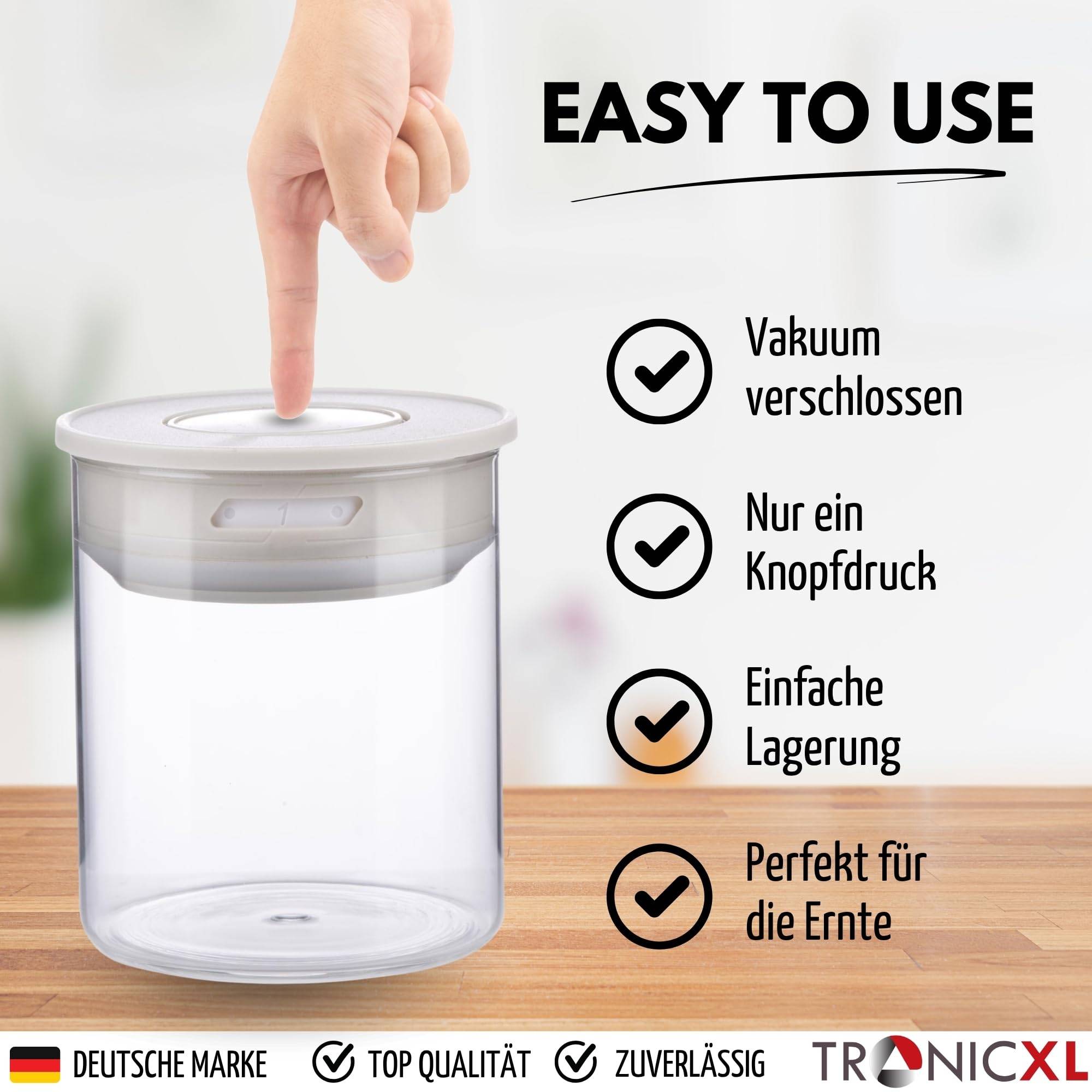 2x 700ml Vakuum Kräuter Borosilikat Glas Aufbewahrung Vorratsglas Ernte luftdicht Glasbehälter mit Deckel kompatibel mit Boveda Pack 58% Grow Ernte