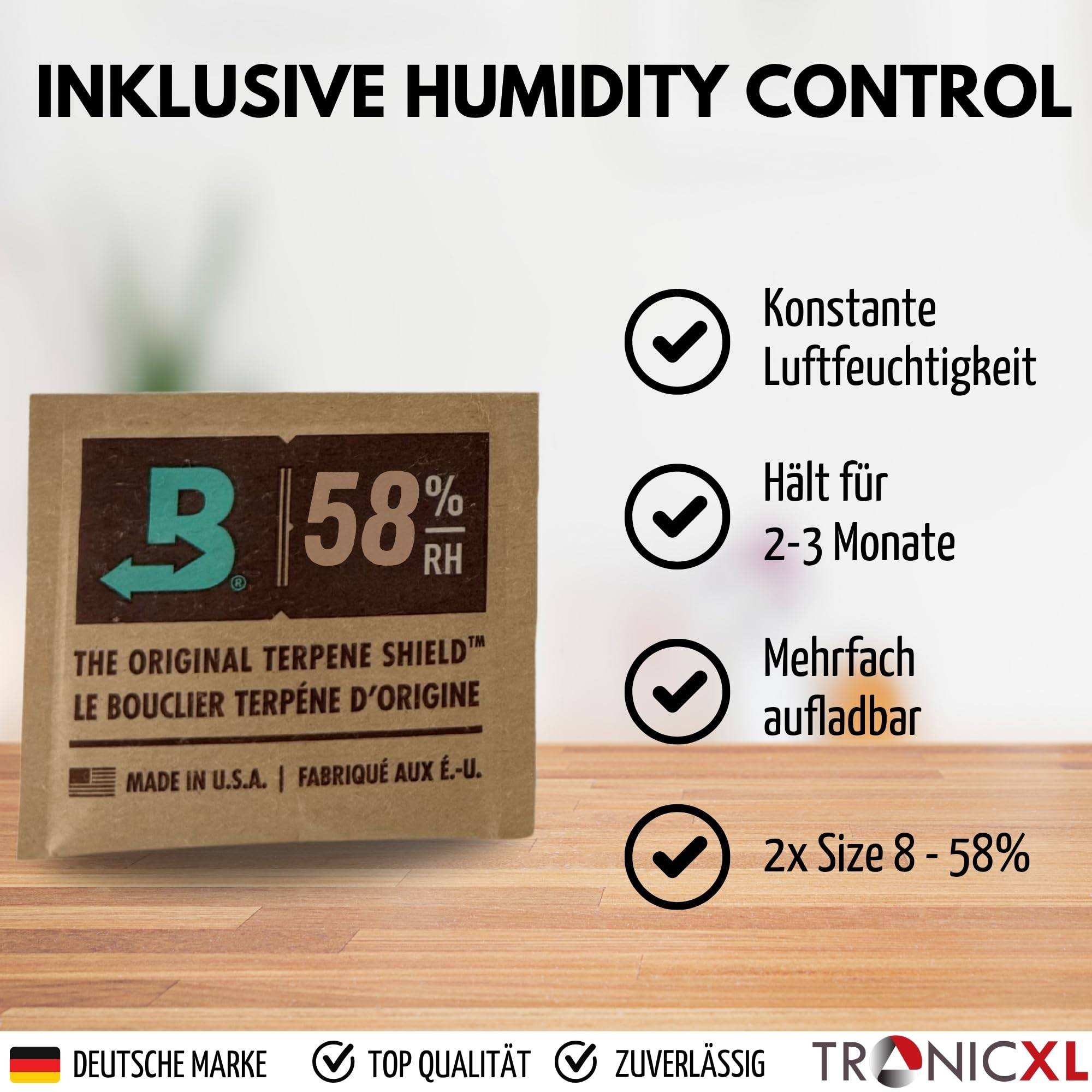 2x 700ml Vakuum Kräuter Borosilikat Glas Aufbewahrung Vorratsglas Ernte luftdicht Glasbehälter mit Deckel kompatibel mit Boveda Pack 58% Grow Ernte