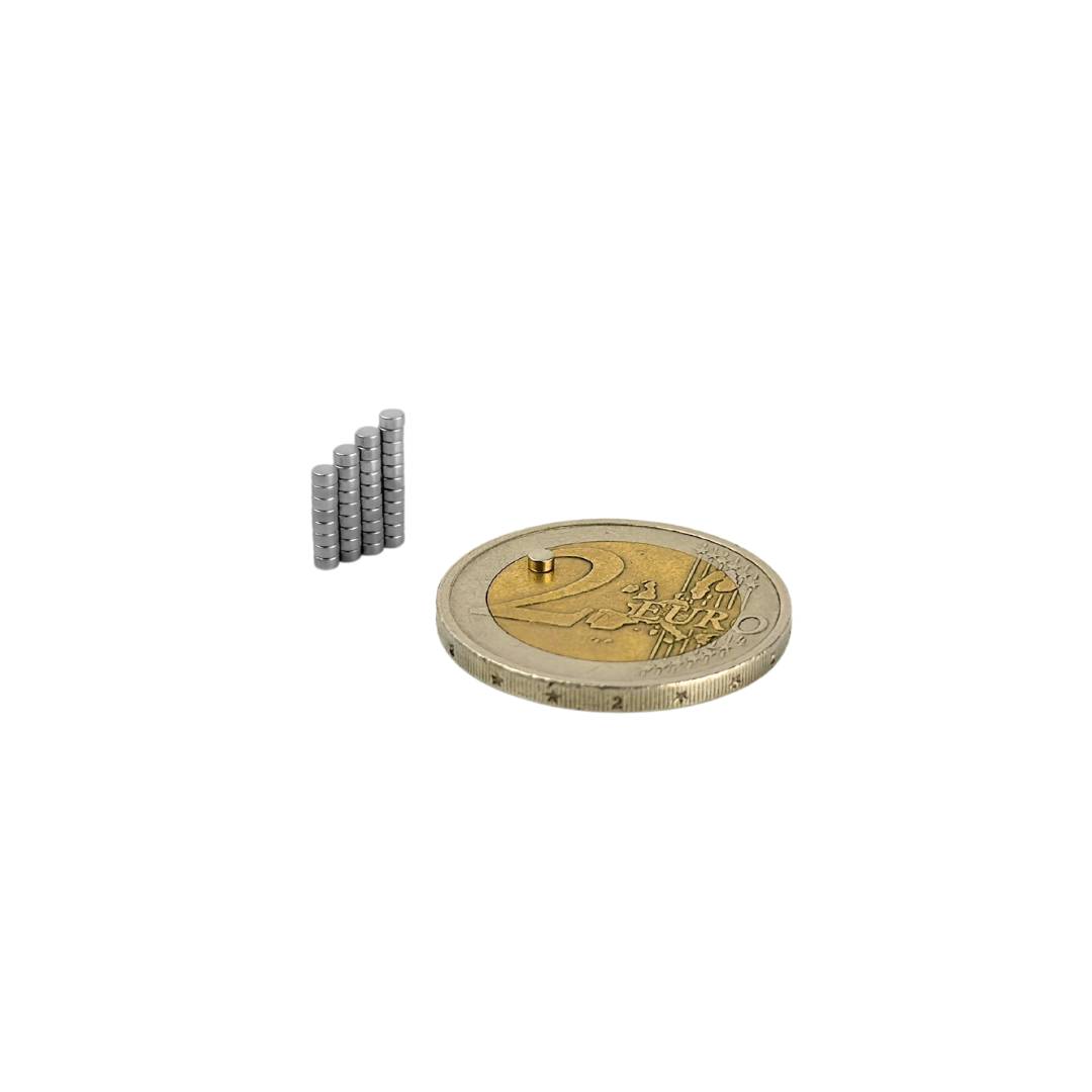 1000 Stück Neodym Magnet 2mm x 1mm Supermagnete hohe Haftkraft Scheibenmagnet