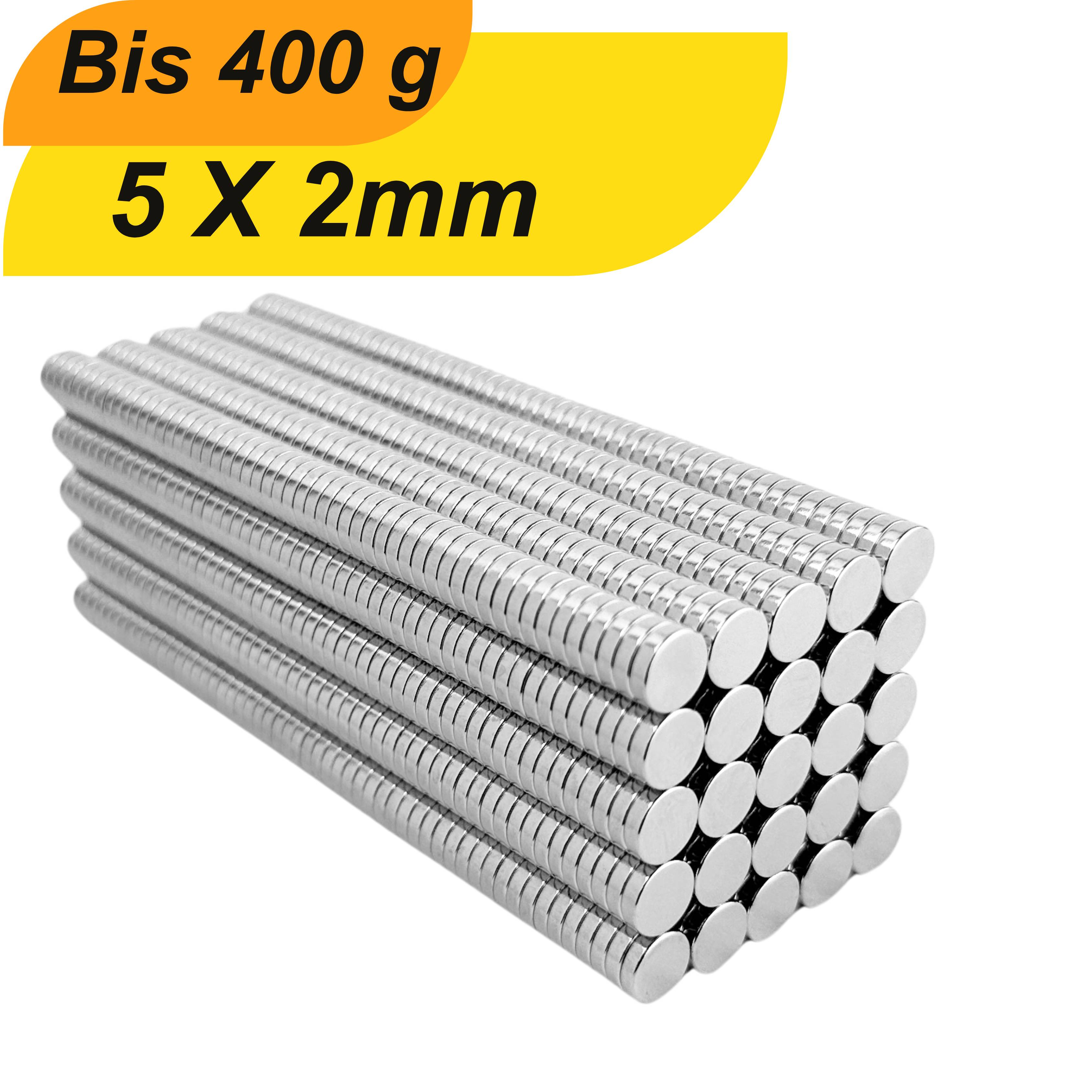 200 Stück Neodym Magnet 5mm x 2mm Supermagnete hohe Haftkraft Scheibenmagnet