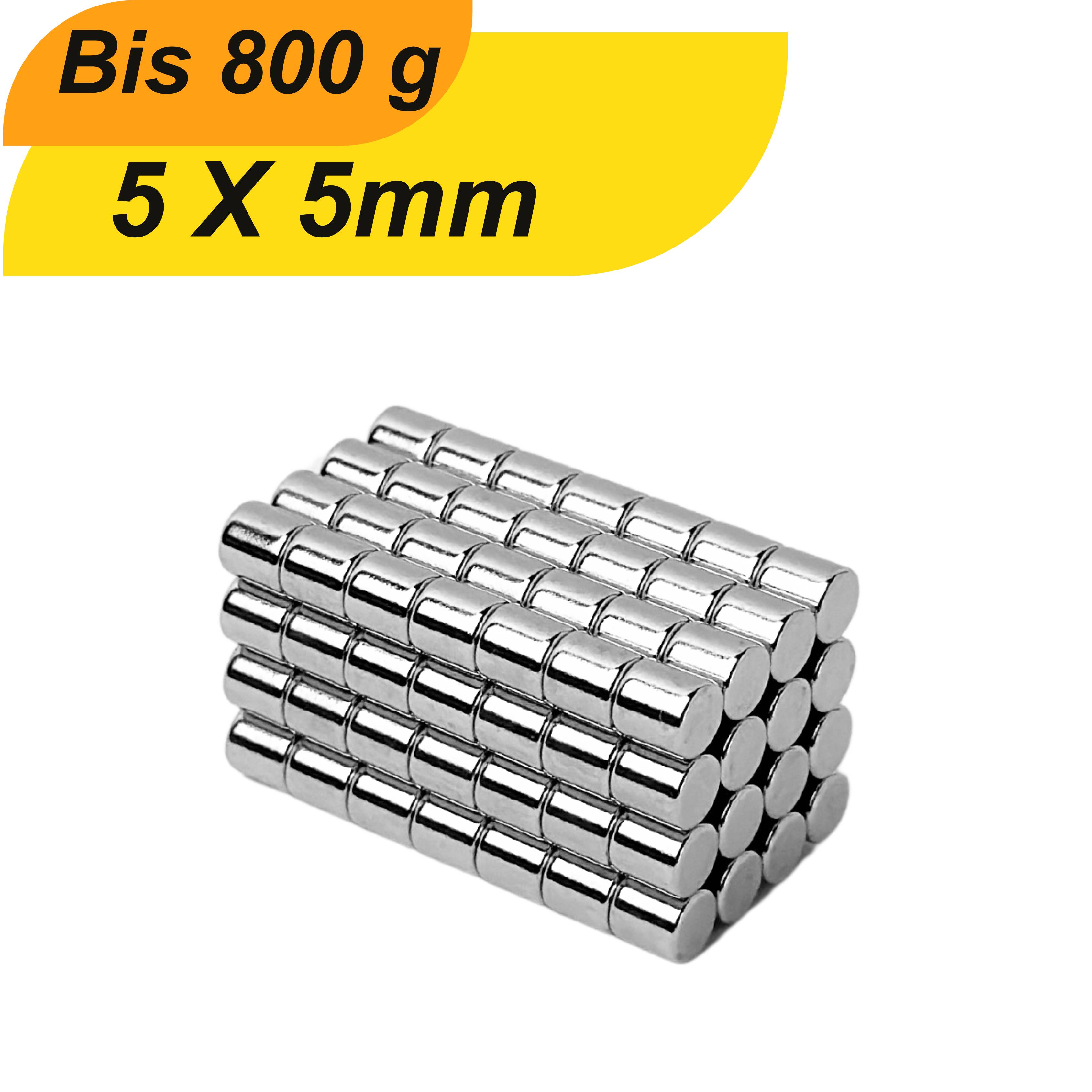 200 Stück Neodym Magnet 5mm x 5mm Supermagnete hohe Haftkraft Scheibenmagnet