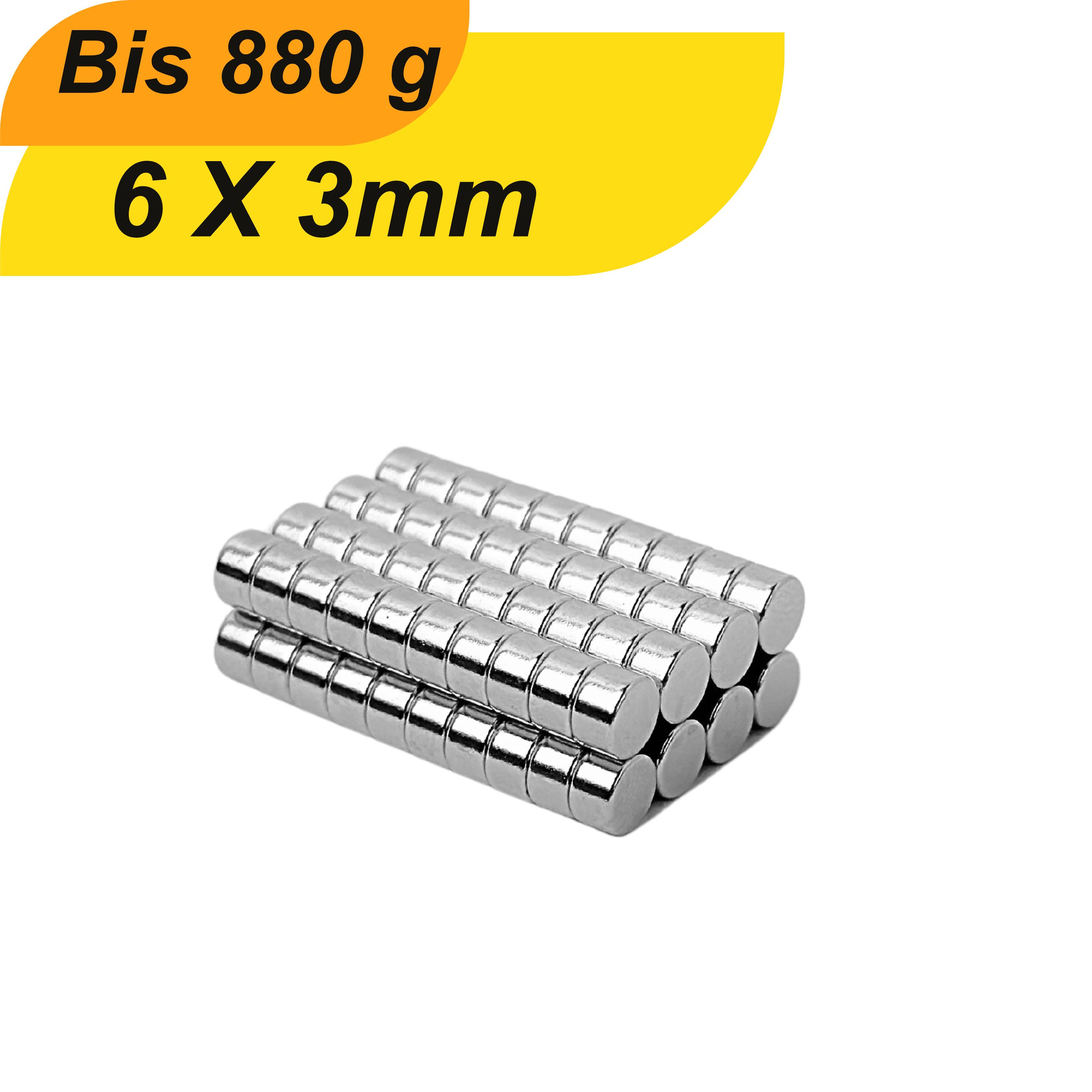 20 Stück Neodym Magnet 6mm x 3mm Supermagnete hohe Haftkraft Scheibenmagnet