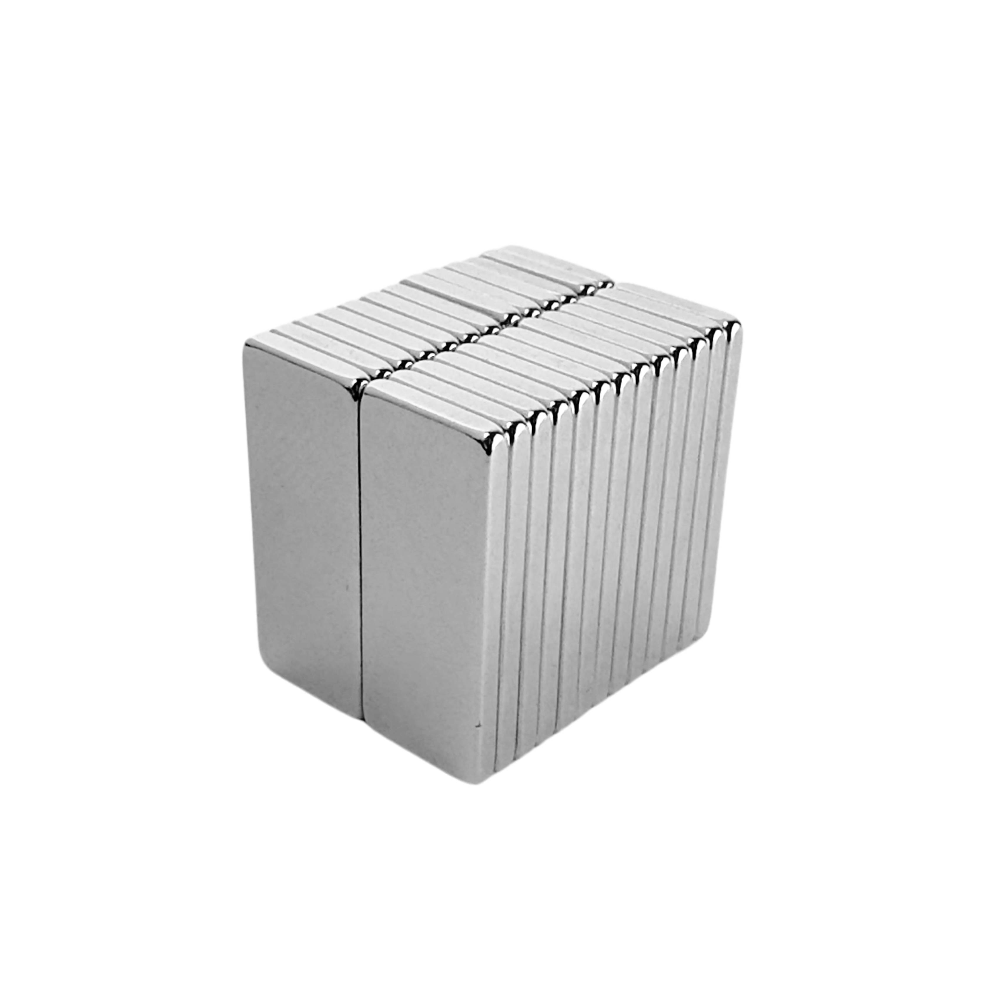 100 Stück Neodym Magnet 25mm x 10mm x 2mm Supermagnete hohe Haftkraft Quadermagnete