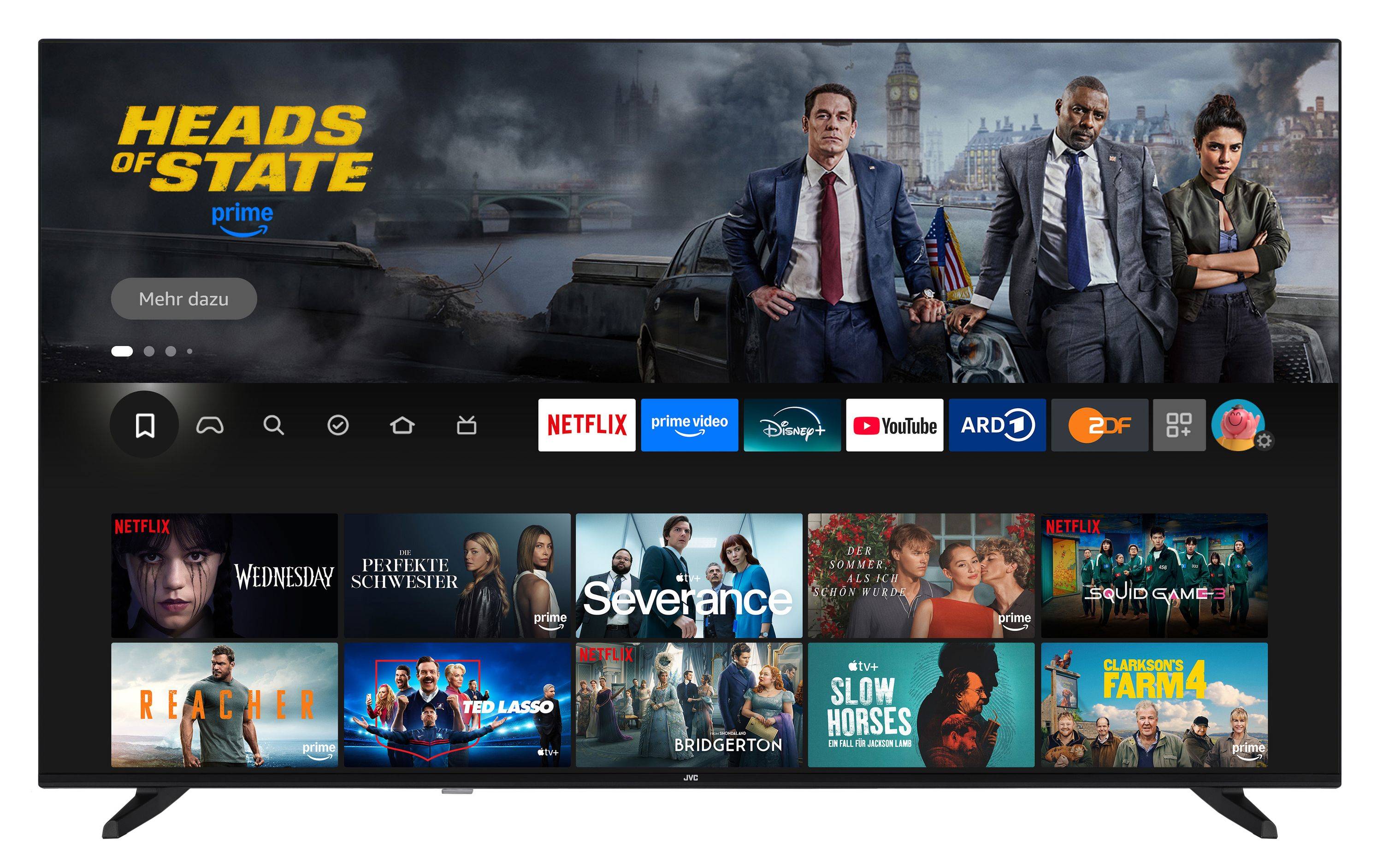 JVC Fernseher 65 Zoll Fire TV 4K QLED Smart TV mit Dolby Vision HDR, Dolby Atmos und Alexa Built-In