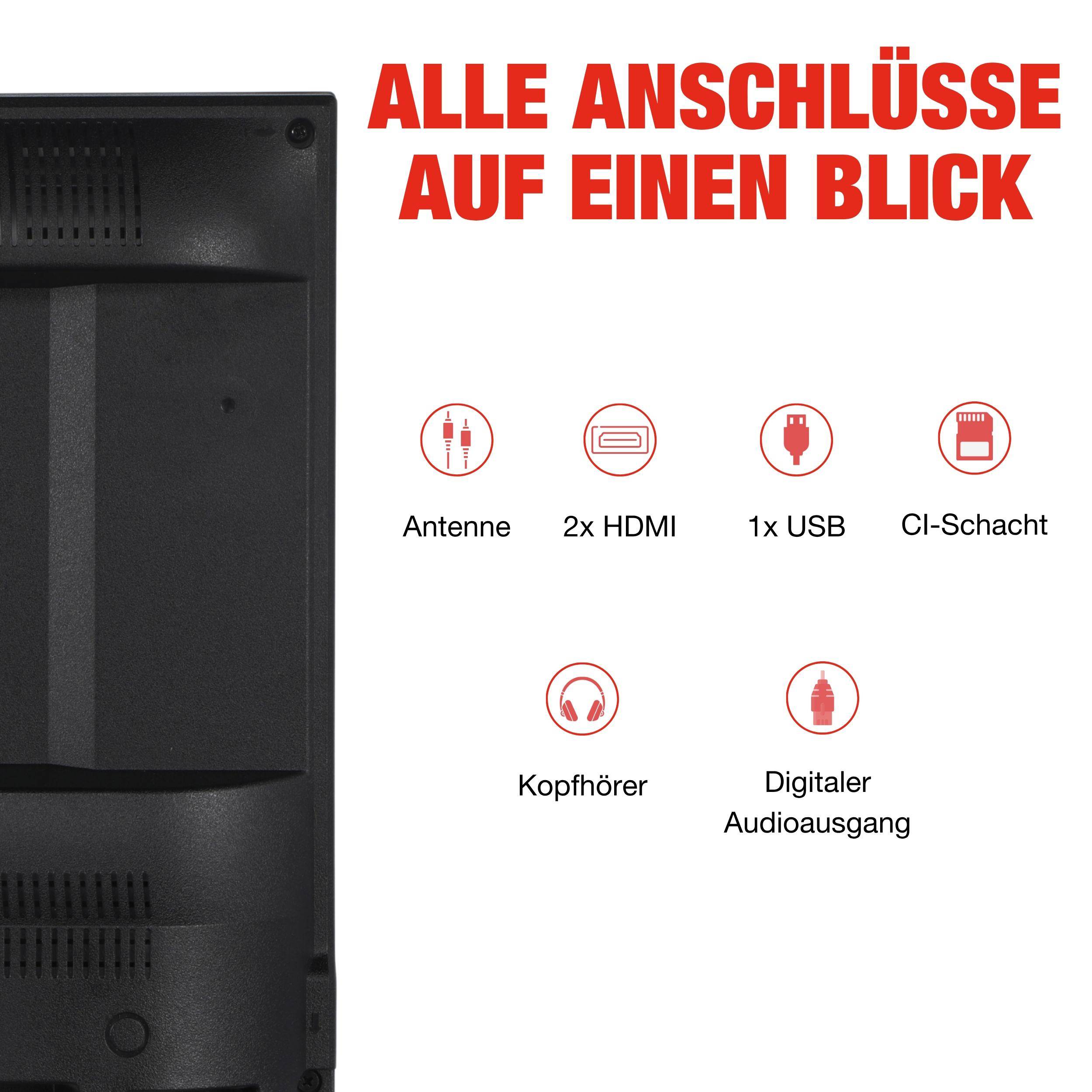 TELEFUNKEN 32 Zoll Fernseher XH32P900S LED TV HD-Ready mit 80cm Bildschirmdiagonale und Triple-Tuner