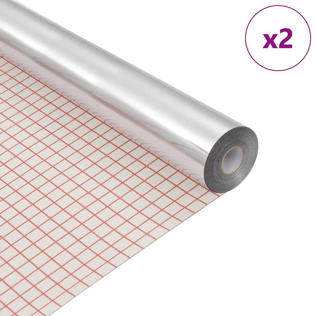vidaXL Selbstklebende Spiegel-Folie 45 x 150 cm 2 Stk. Silber PET