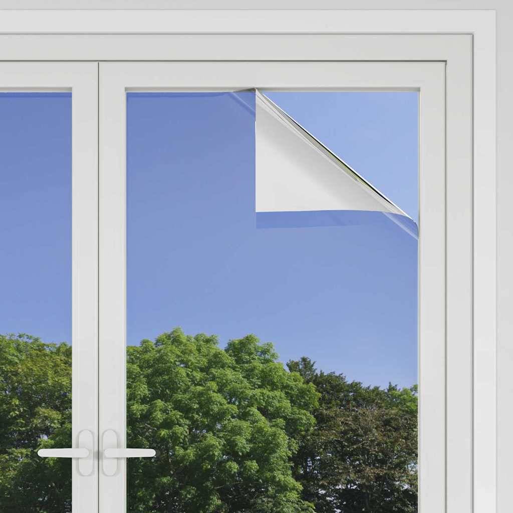 vidaXL Statische Reflektierende Solarfensterfolie Silber 45 x 1000 cm
