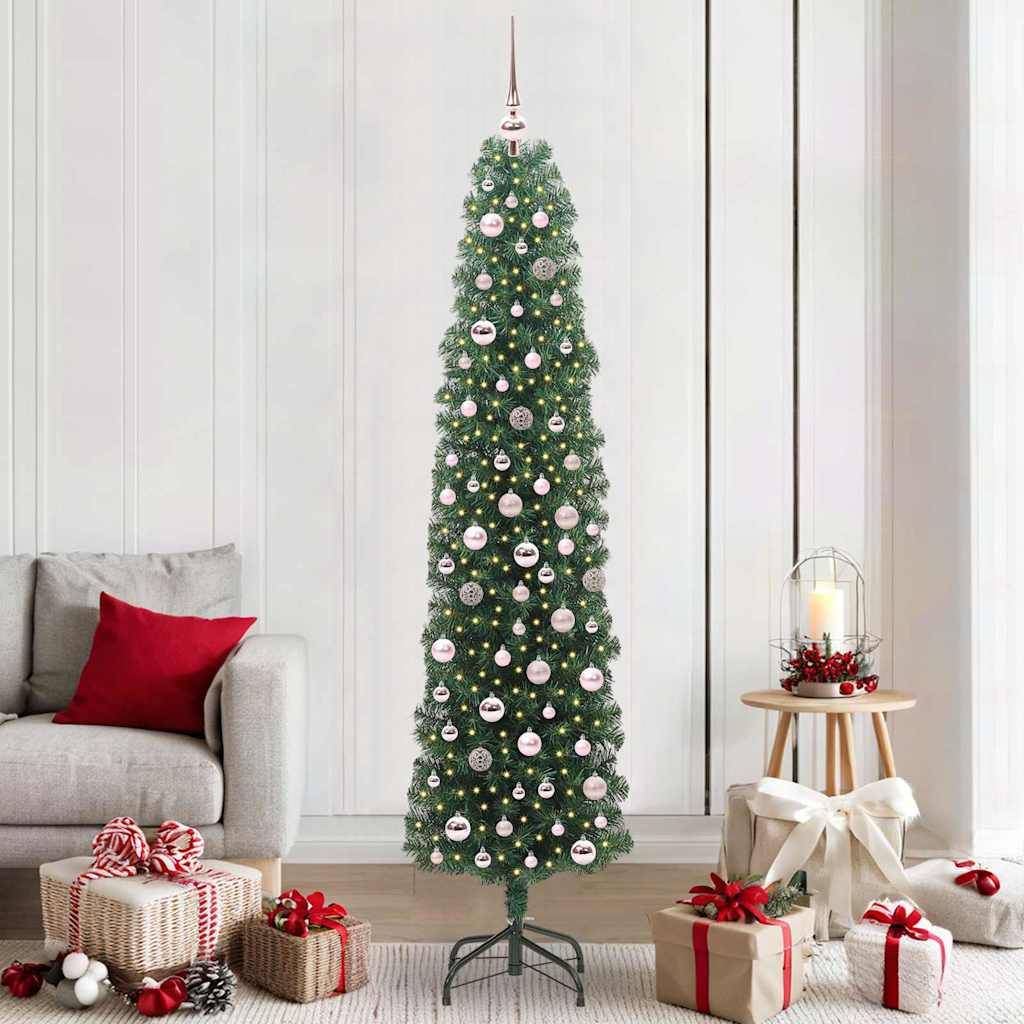 vidaXL Künstlicher Weihnachtsbaum mit 300 LEDs mit Ständer Grün 210 cm
