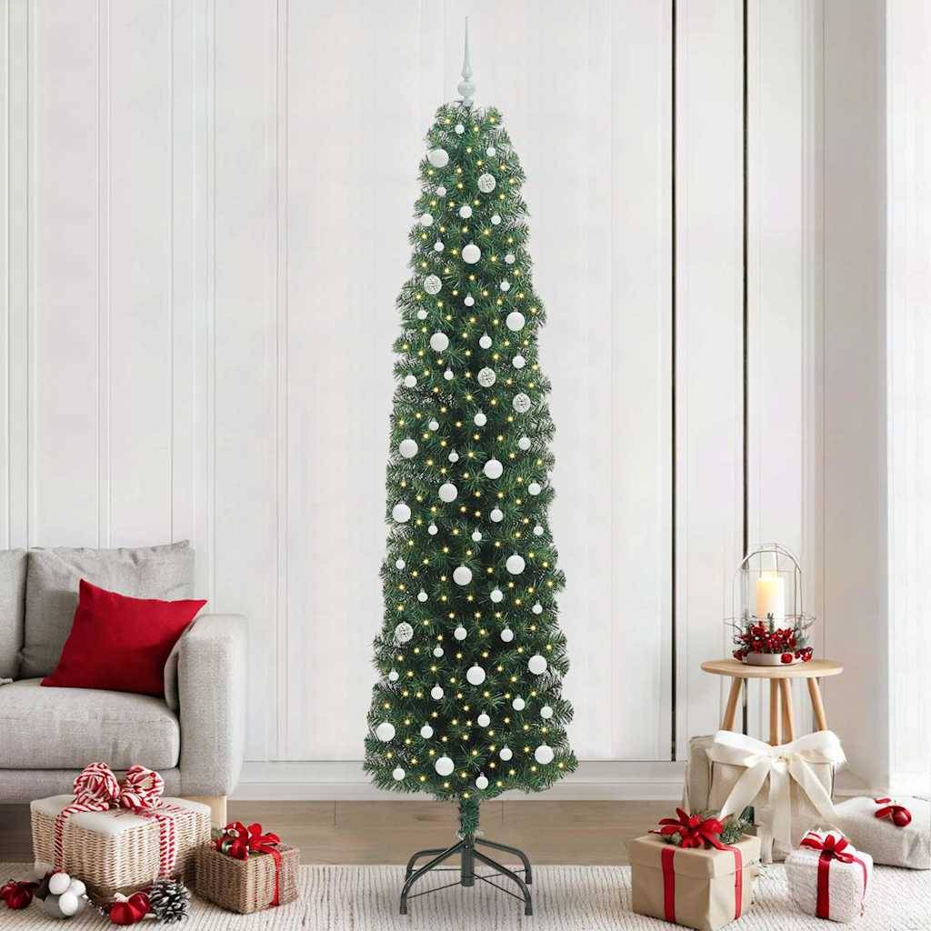 vidaXL Künstlicher Weihnachtsbaum mit 300 LEDs mit Ständer Grün 240 cm