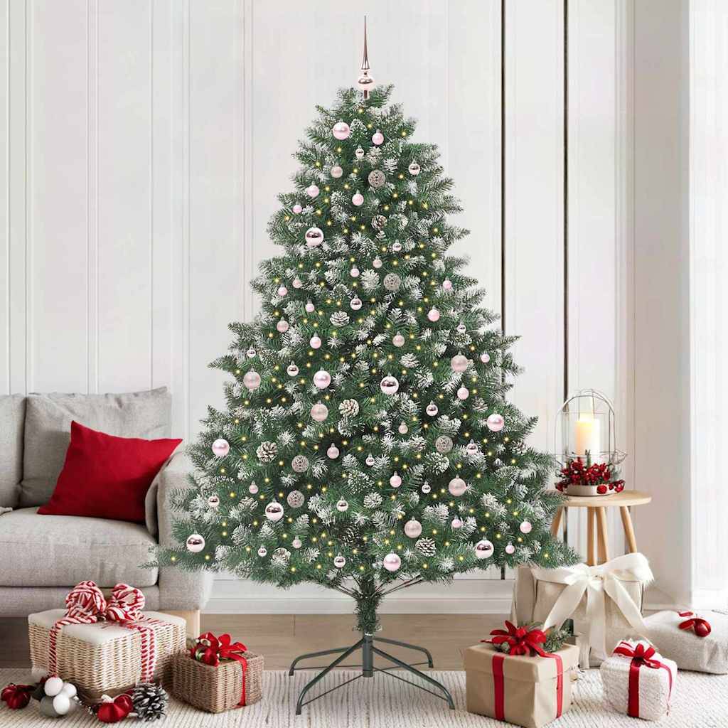 vidaXL Künstlicher Weihnachtsbaum mit 300 LEDs mit Ständer Grün 210 cm