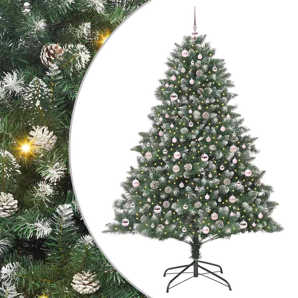 vidaXL Künstlicher Weihnachtsbaum mit 300 LEDs mit Ständer Grün 210 cm
