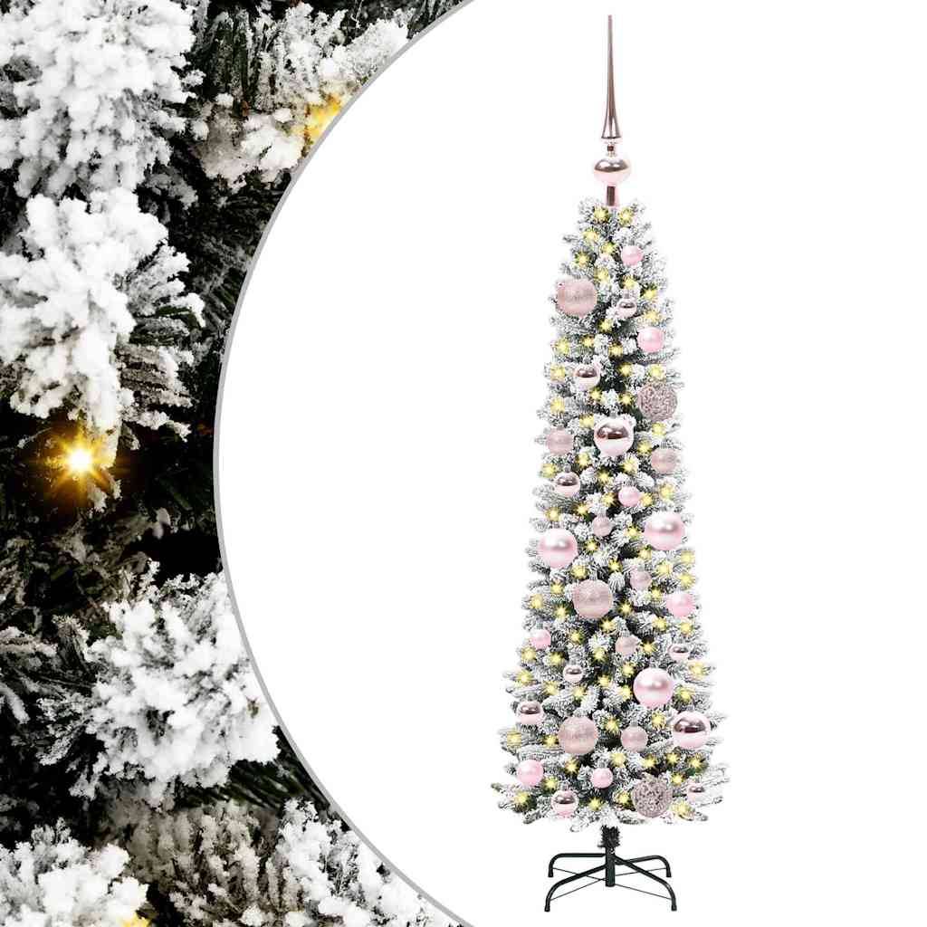 vidaXL Künstlicher Weihnachtsbaum mit 150 LEDs mit Ständer Weiß 120 cm