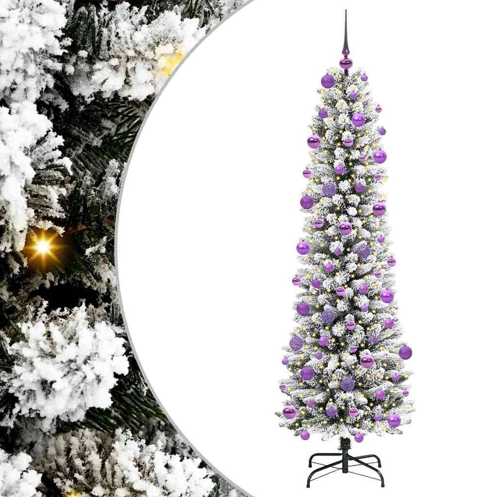vidaXL Künstlicher Weihnachtsbaum mit 300 LEDs mit Ständer Weiß 210 cm