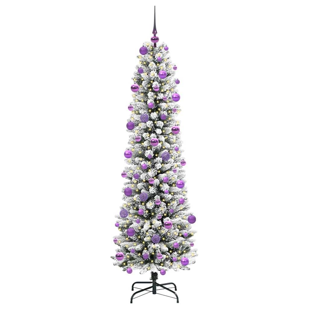 vidaXL Künstlicher Weihnachtsbaum mit 300 LEDs mit Ständer Weiß 210 cm