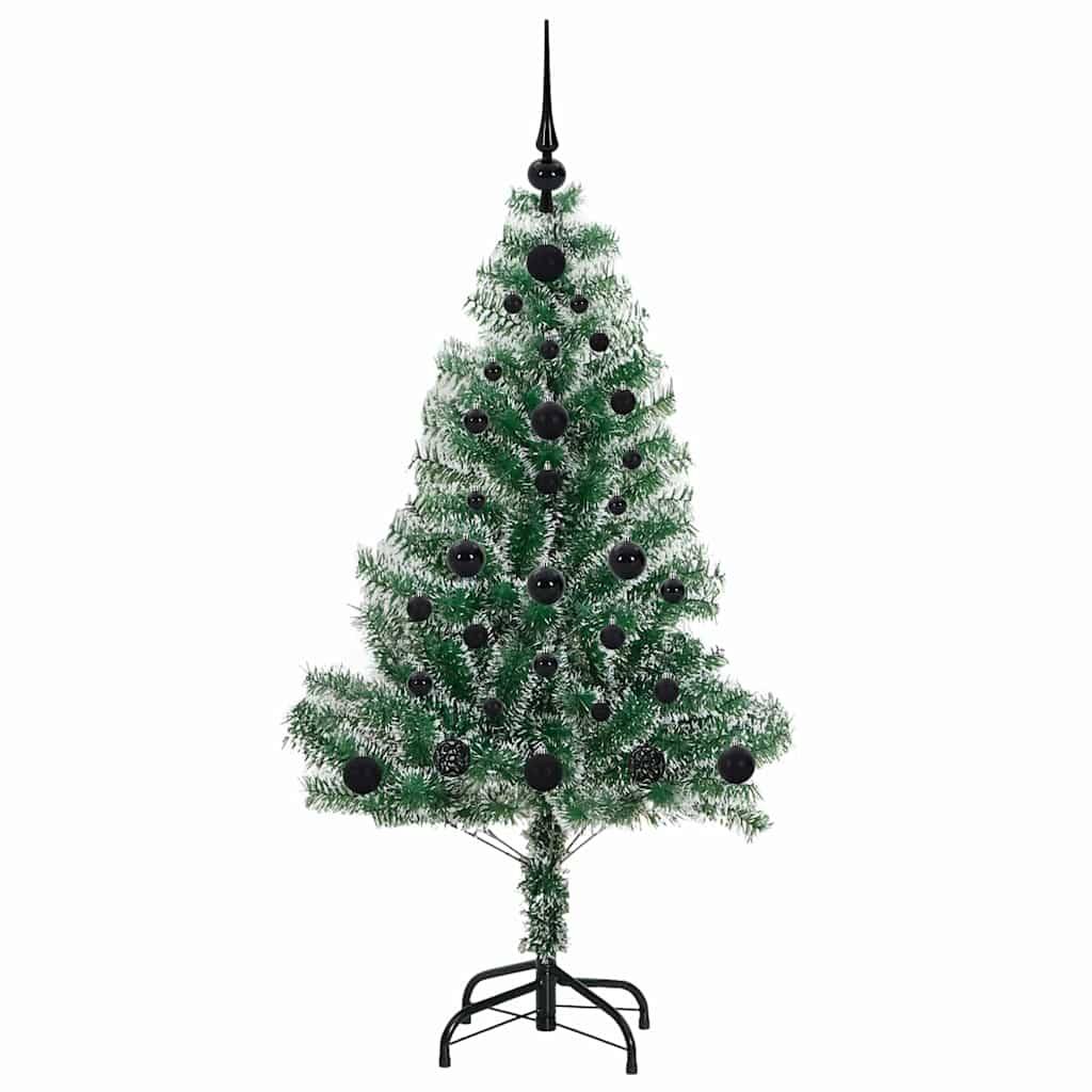 vidaXL Künstlicher Weihnachtsbaum beschneit mit LED Licht 120 cm