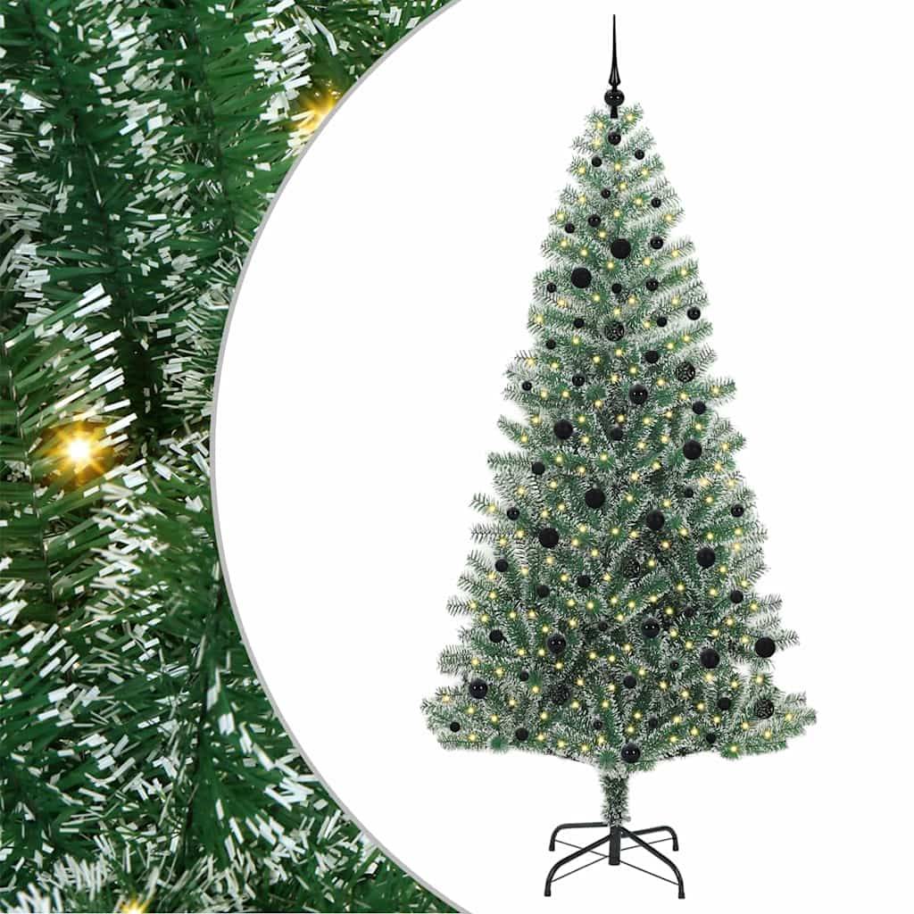 vidaXL Künstlicher Weihnachtsbaum beschneit mit LED Licht 240 cm
