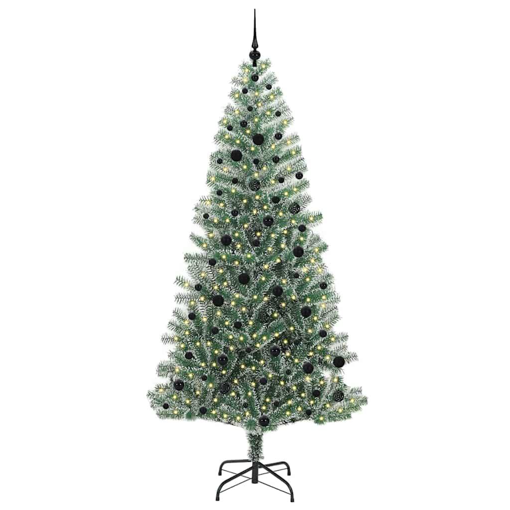 vidaXL Künstlicher Weihnachtsbaum beschneit mit LED Licht 240 cm