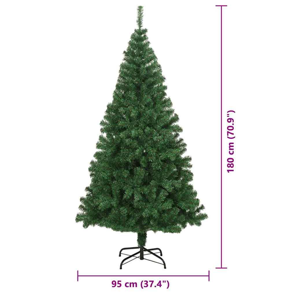 vidaXL Künstlicher Weihnachtsbaum mit 300 LEDs mit Ständer Grün 180 cm