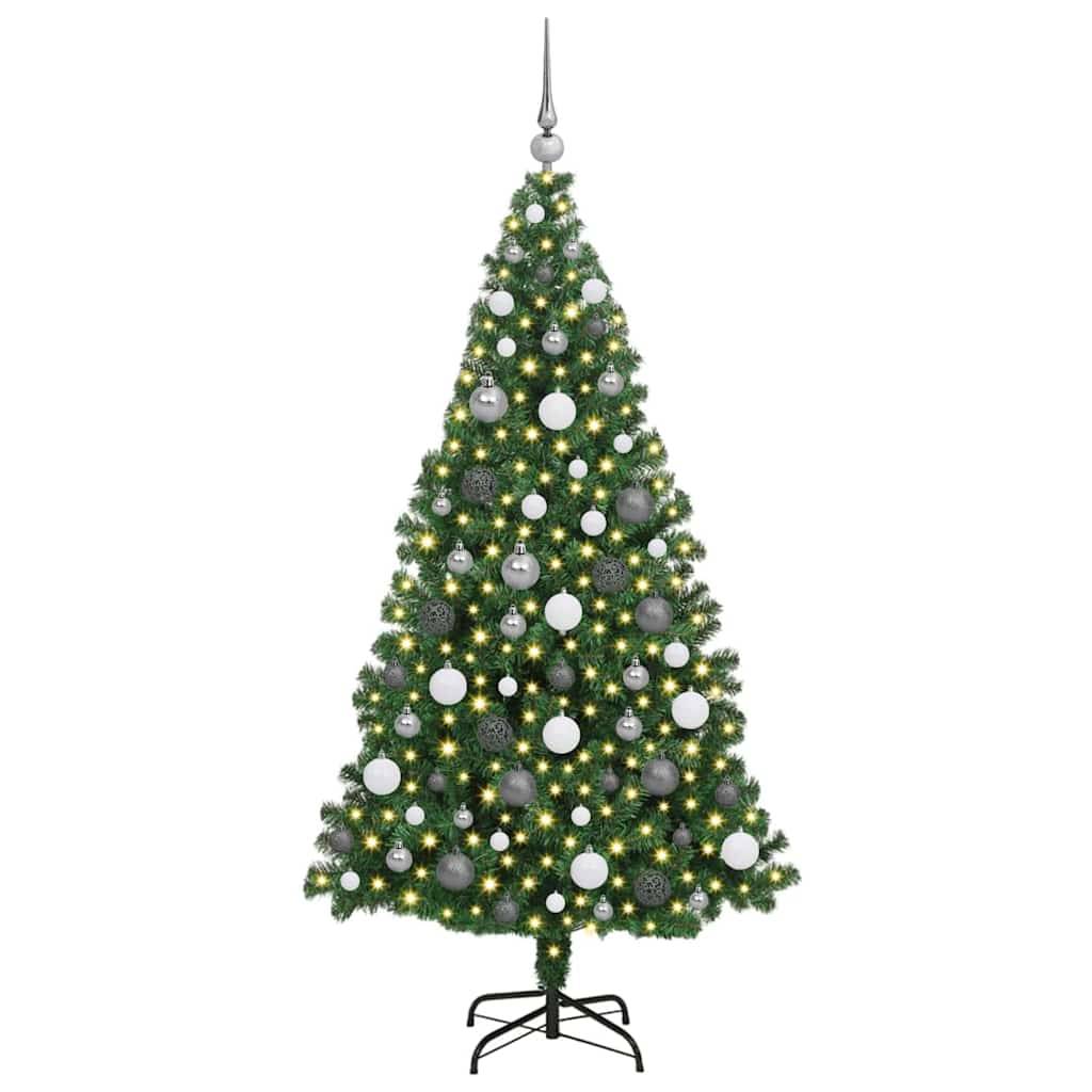 vidaXL Künstlicher Weihnachtsbaum mit 300 LEDs mit Ständer Grün 180 cm