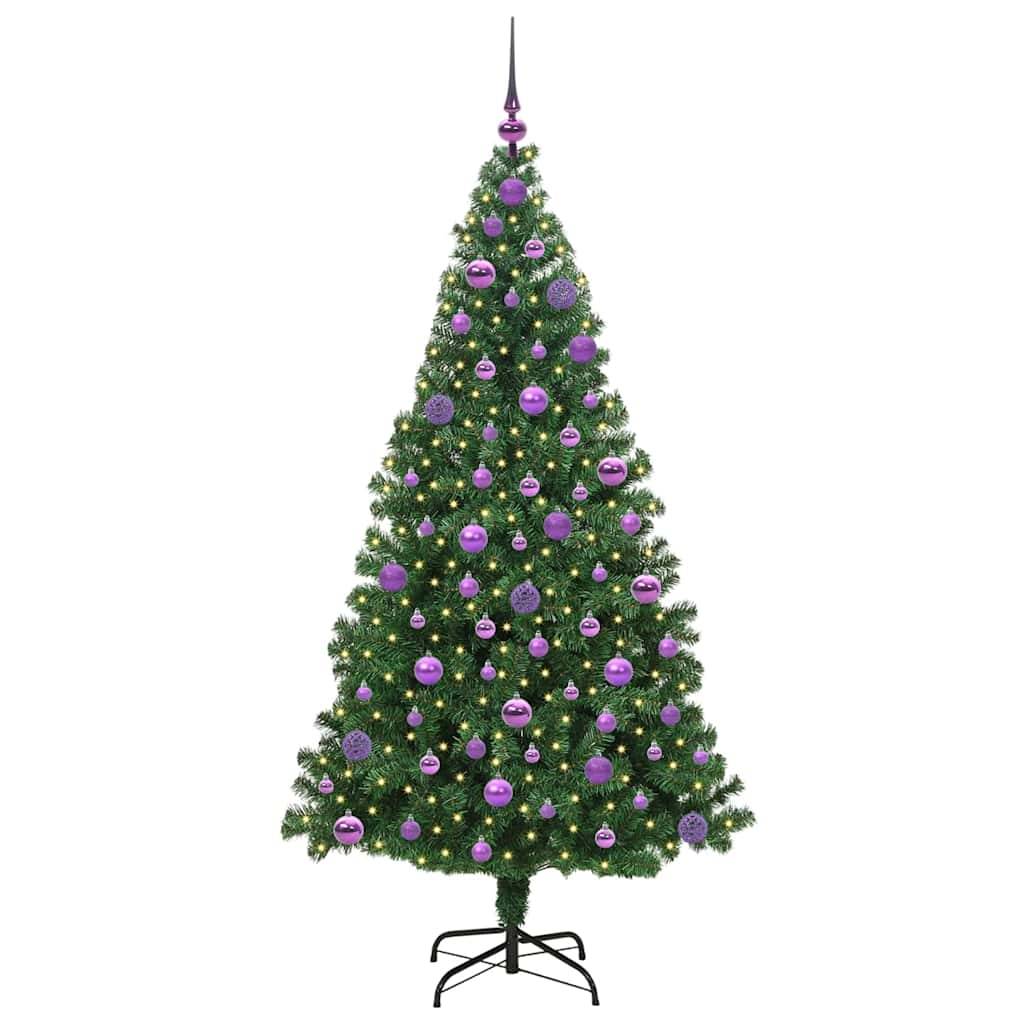 vidaXL Künstlicher Weihnachtsbaum mit 300 LEDs mit Ständer Grün 180 cm