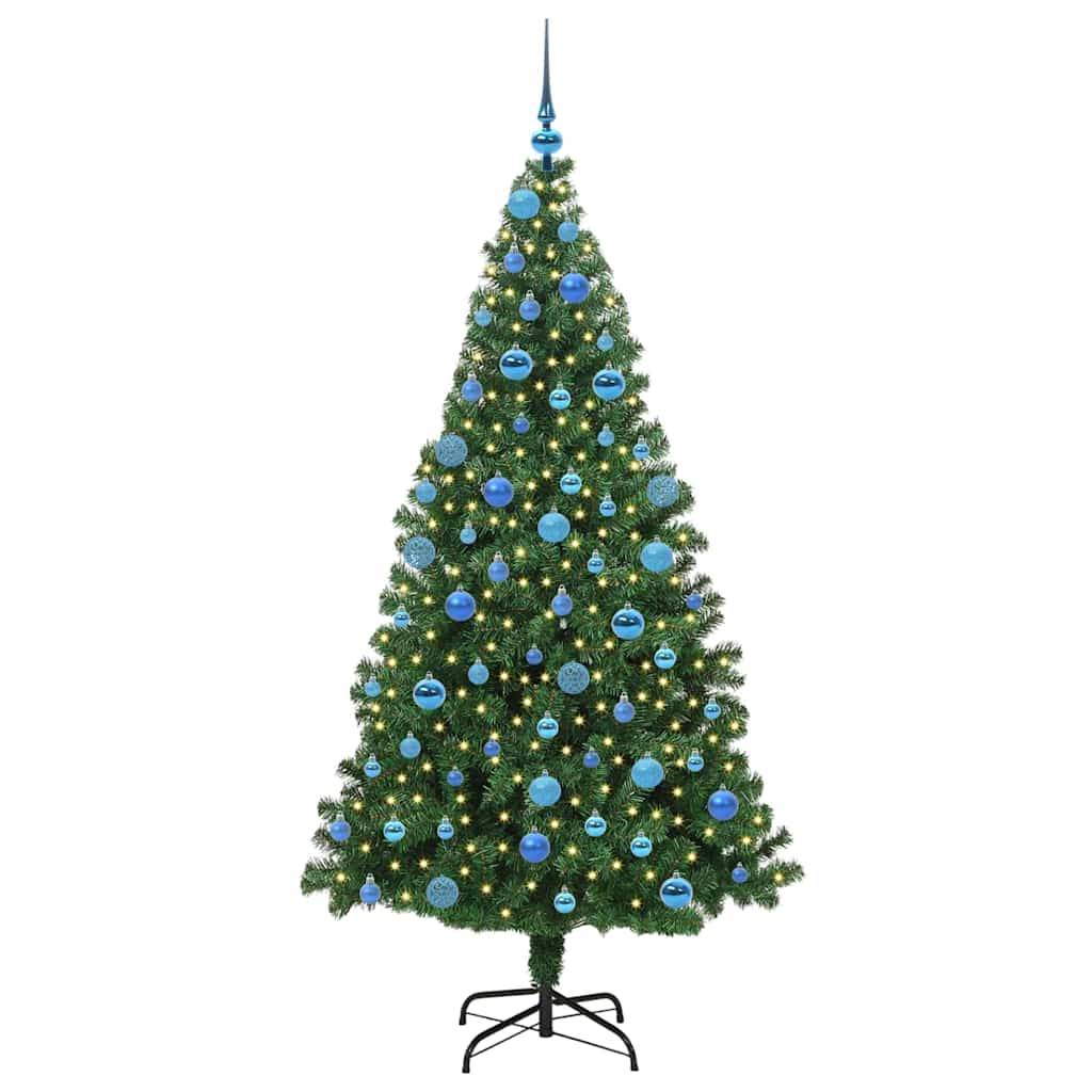 vidaXL Künstlicher Weihnachtsbaum mit 300 LEDs mit Ständer Grün 180 cm