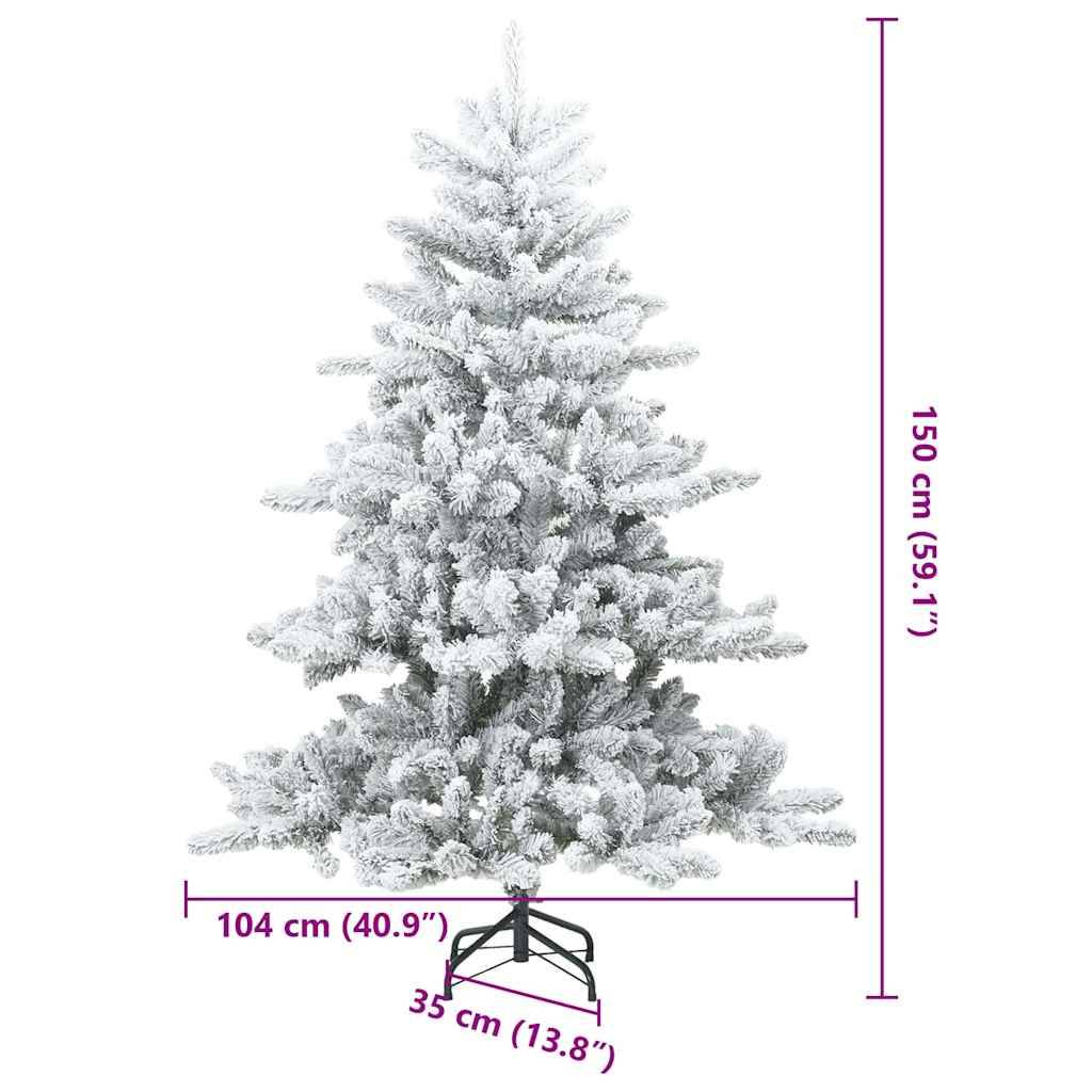 vidaXL Künstlicher klappbarer Weihnachtsbaum Weiß 150 cm PVC und Stahl